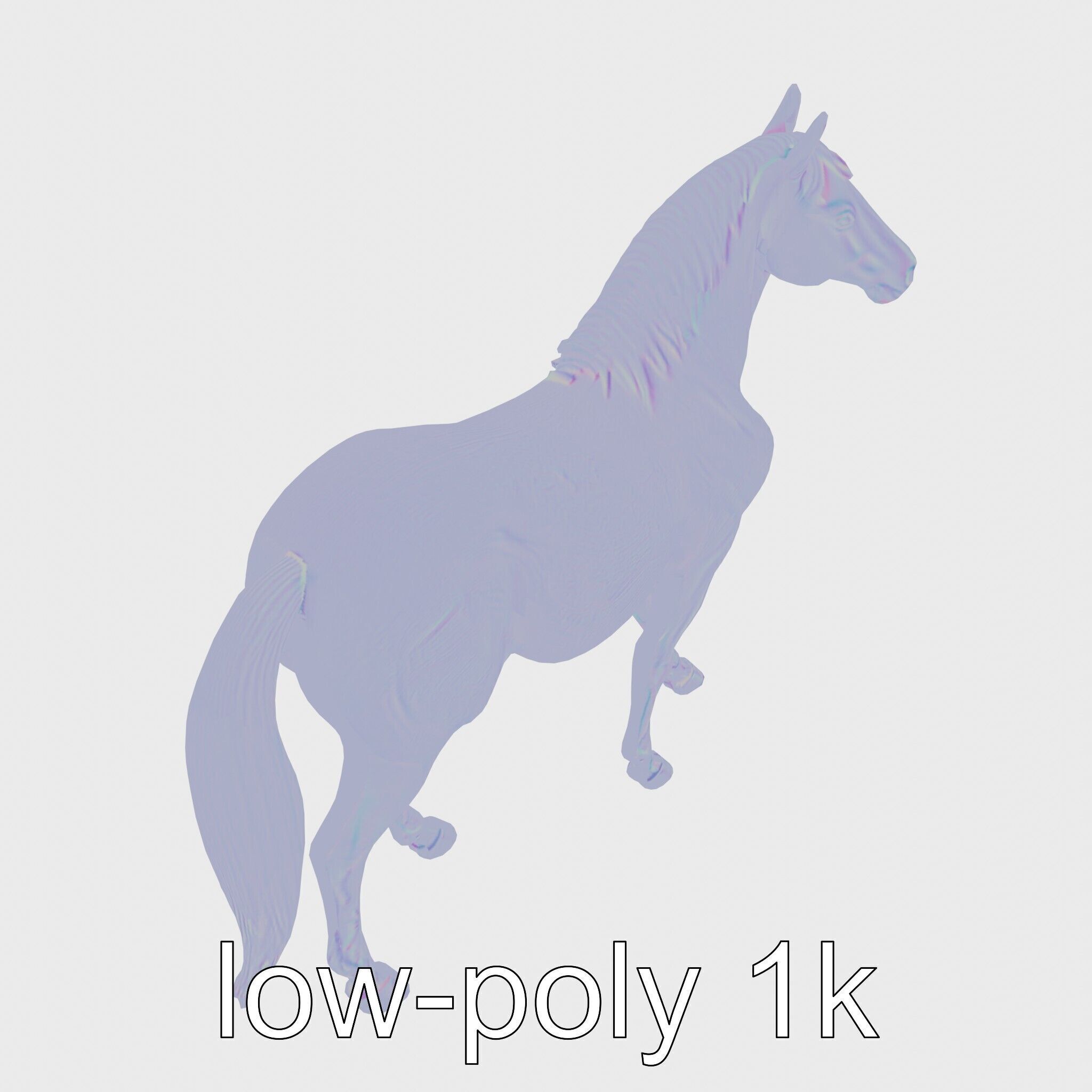 Andalusian Horse with Arched Neck and Proud Stance 3D Model Low-poly 3D model_13