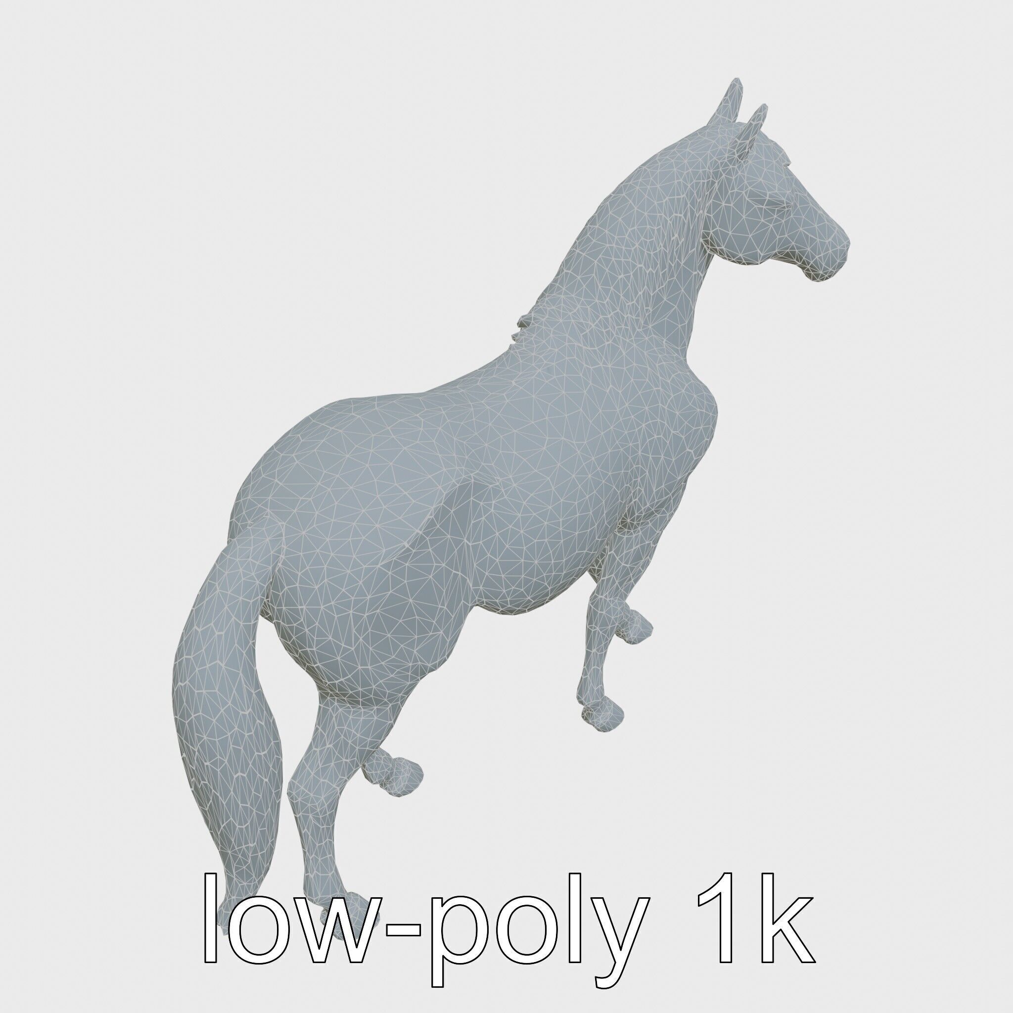 Andalusian Horse with Arched Neck and Proud Stance 3D Model Low-poly 3D model_26