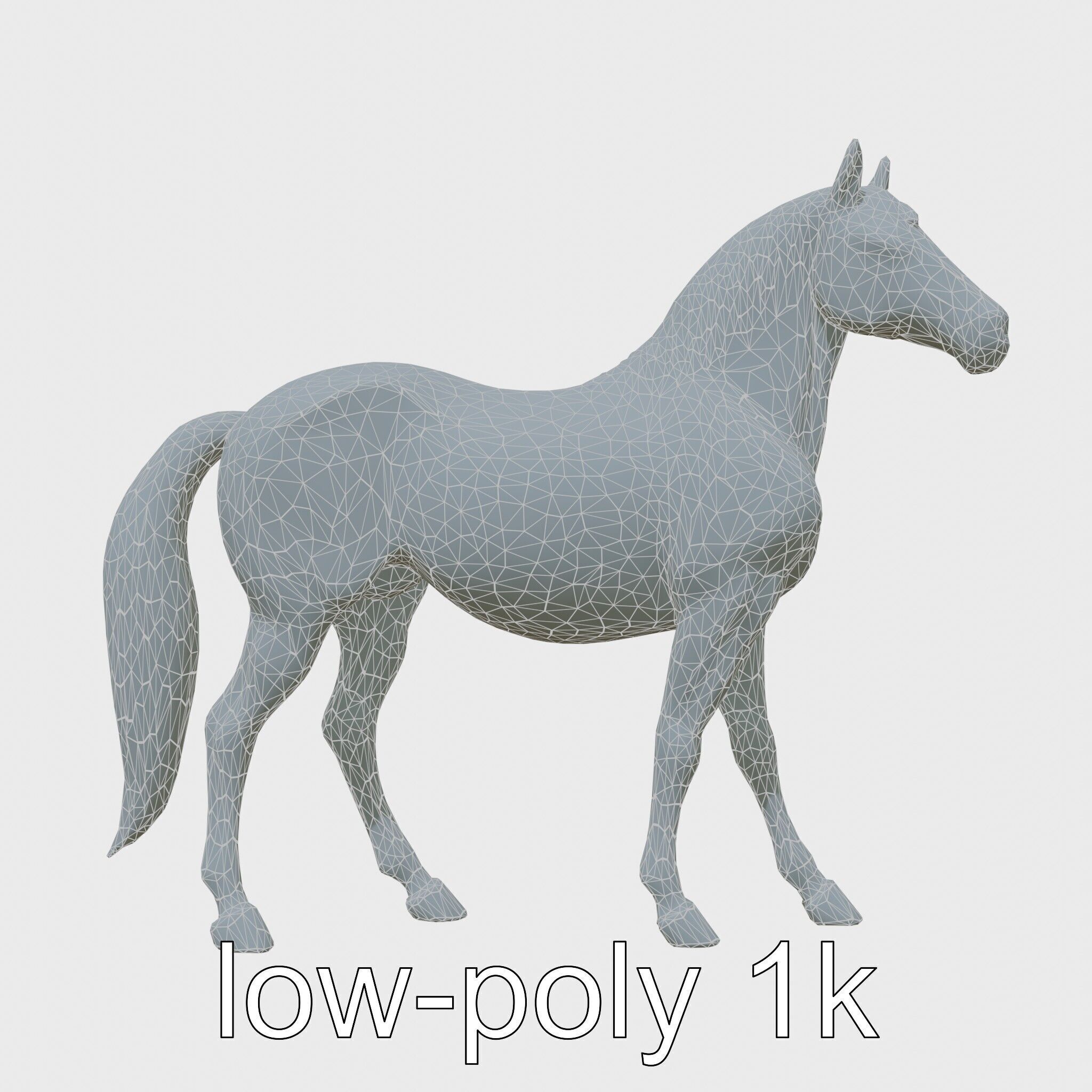 Andalusian Horse with Arched Neck and Proud Stance 3D Model Low-poly 3D model_25