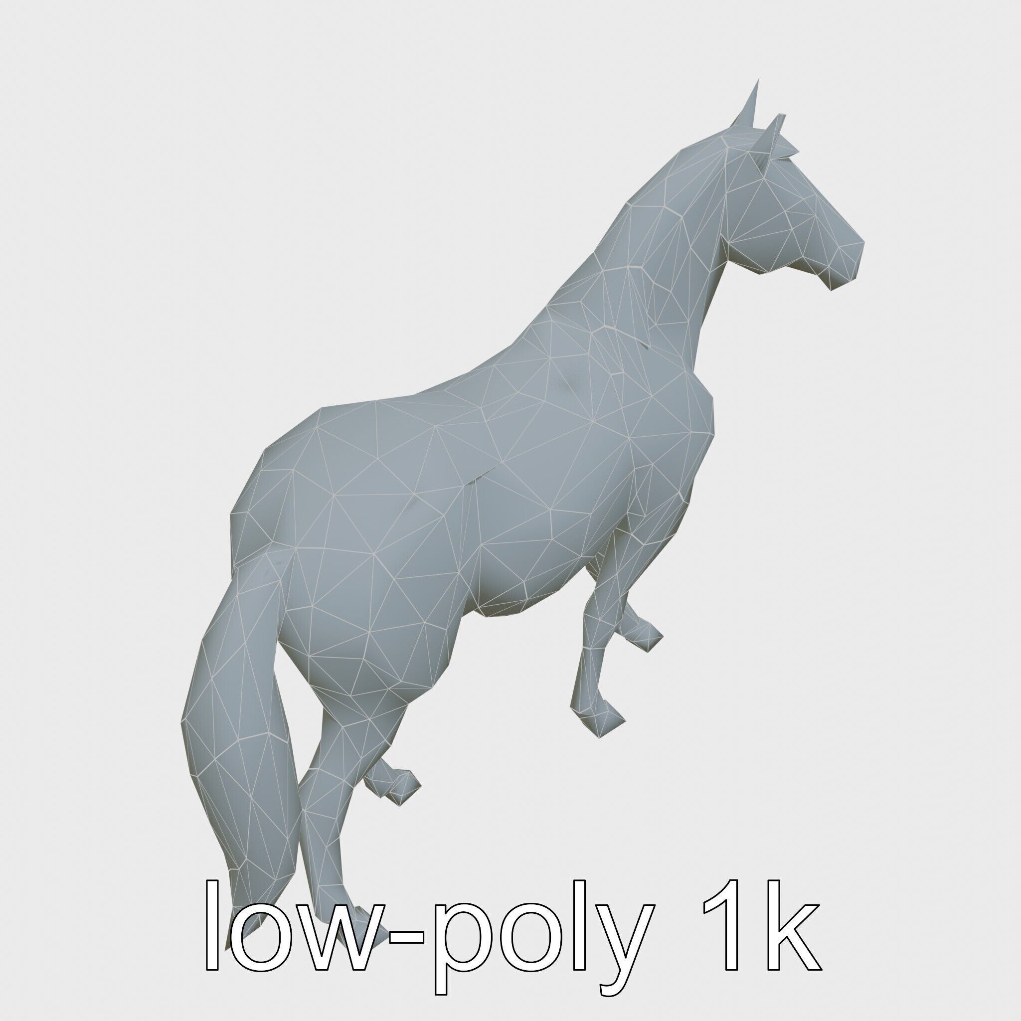 Andalusian Horse with Arched Neck and Proud Stance 3D Model Low-poly 3D model_20