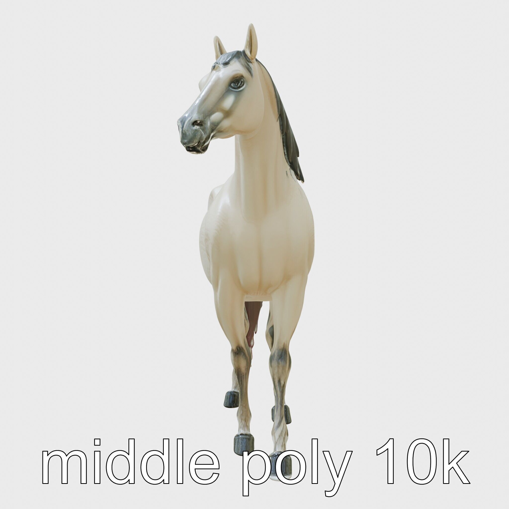 Andalusian Horse with Arched Neck and Proud Stance 3D Model Low-poly 3D model_2