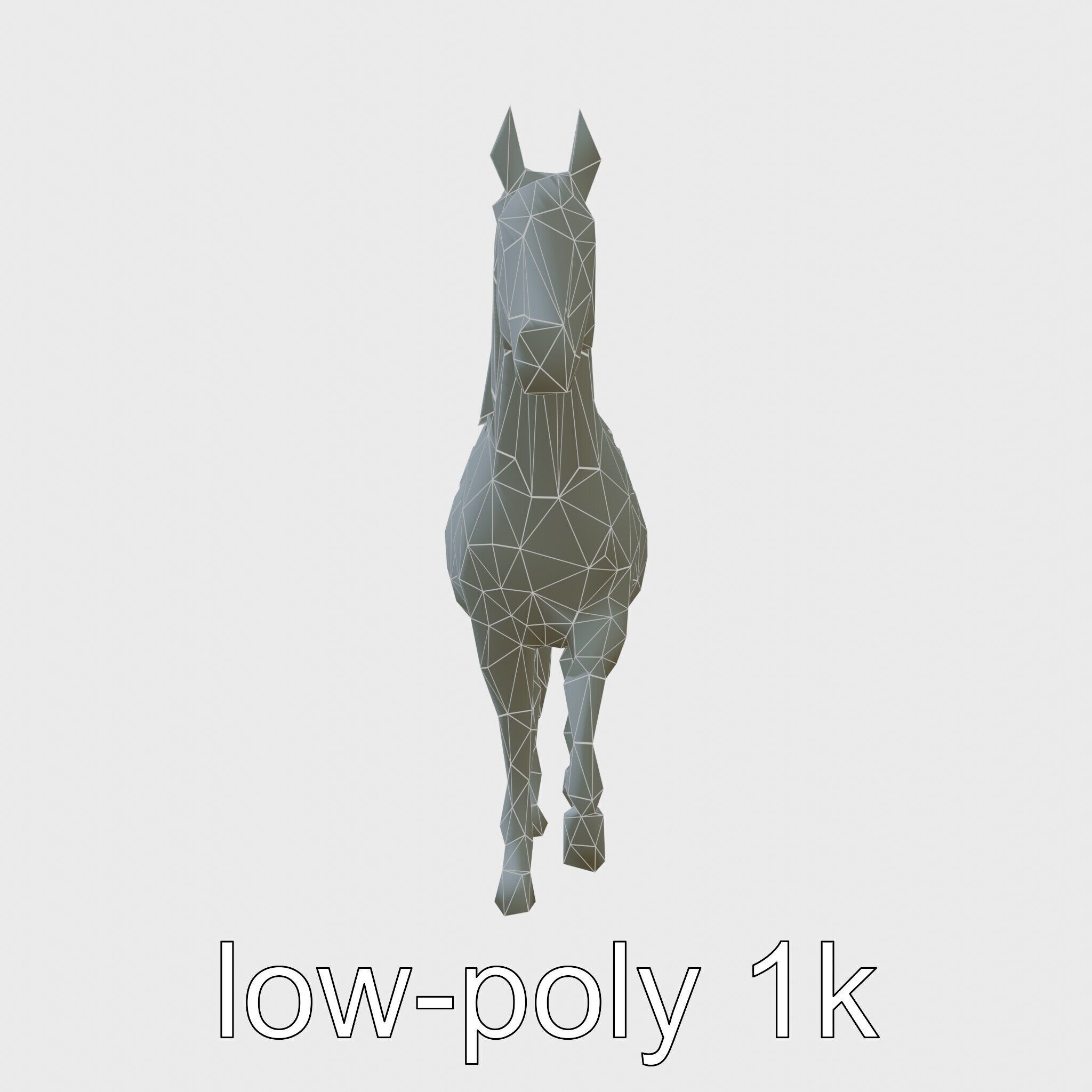 Percheron Horse Elegant Movement Model Low-poly 3D model_45