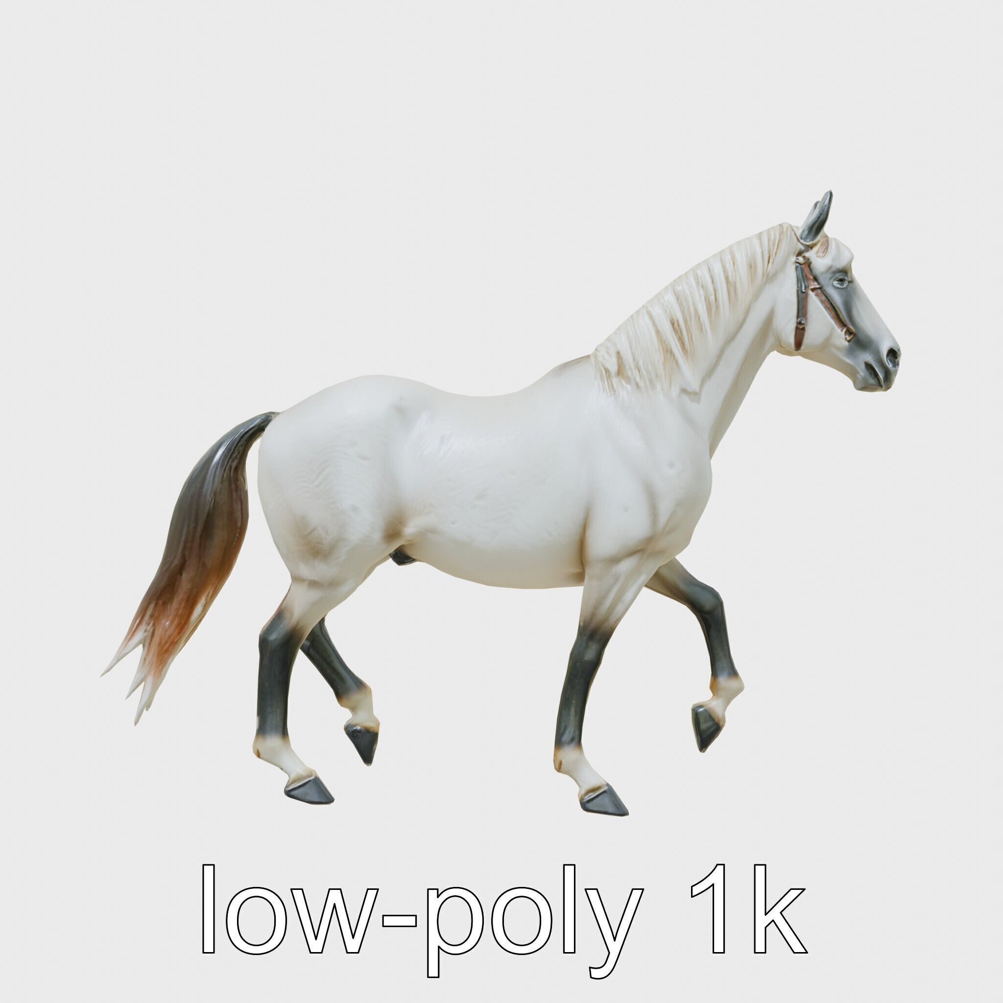 Percheron Horse Elegant Movement Model Low-poly 3D model_34