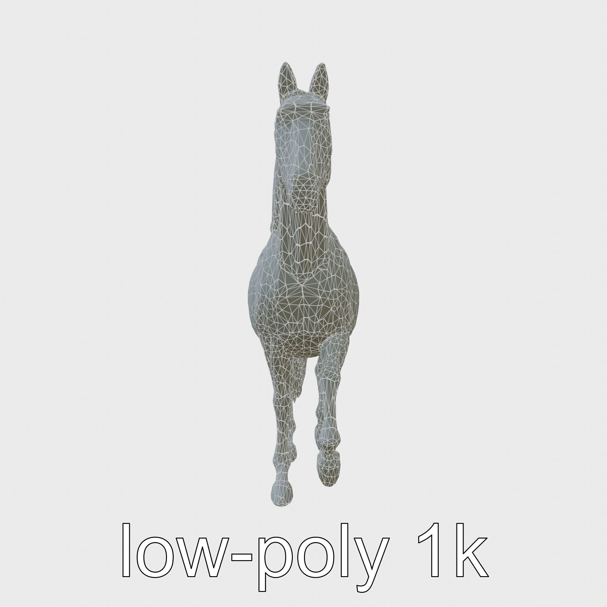 Percheron Horse Elegant Movement Model Low-poly 3D model_51