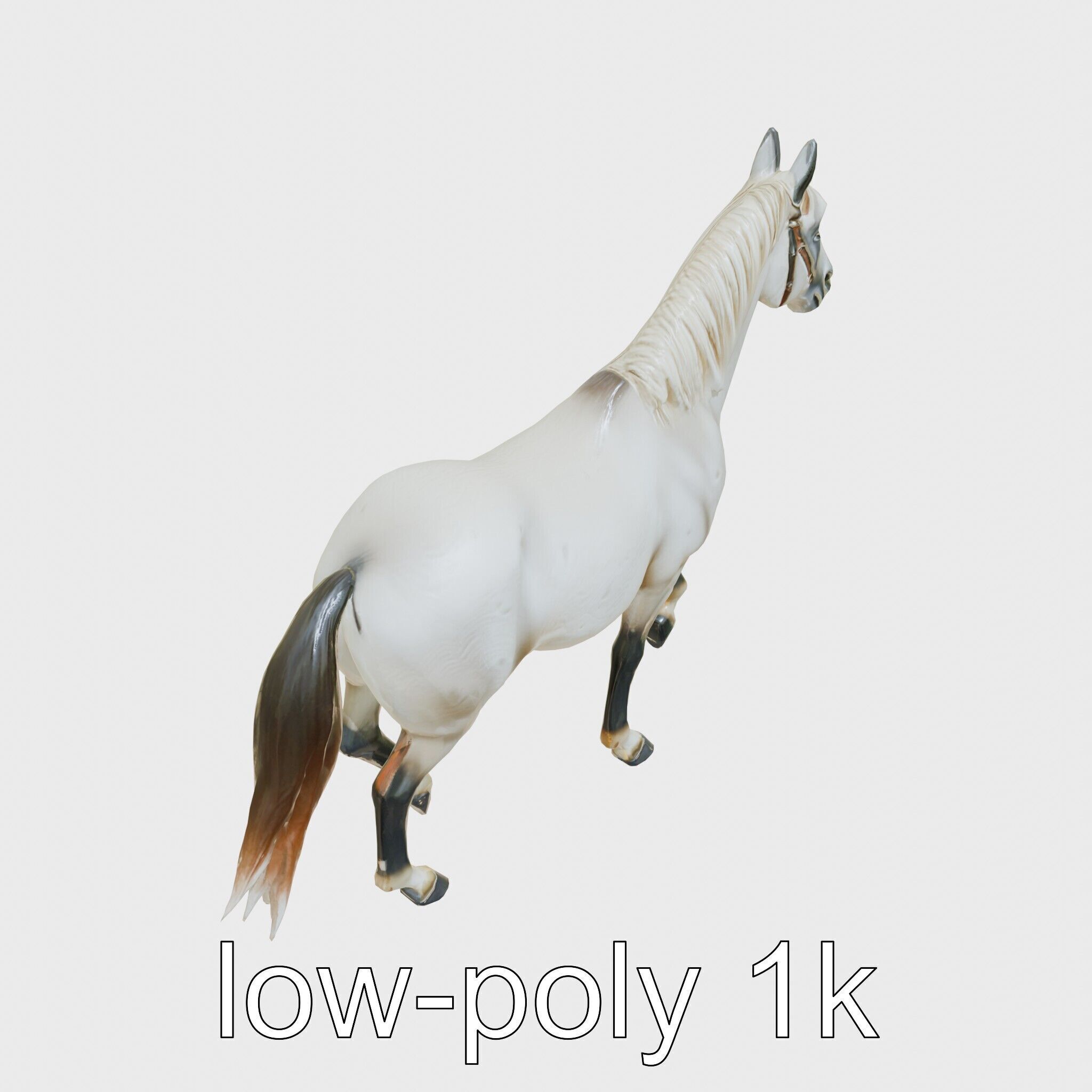 Percheron Horse Elegant Movement Model Low-poly 3D model_44