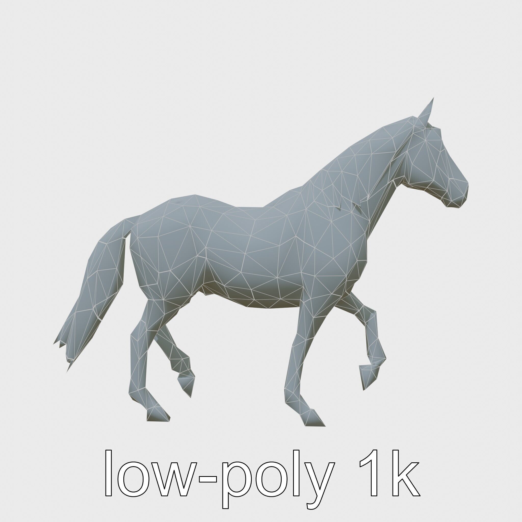 Percheron Horse Elegant Movement Model Low-poly 3D model_41
