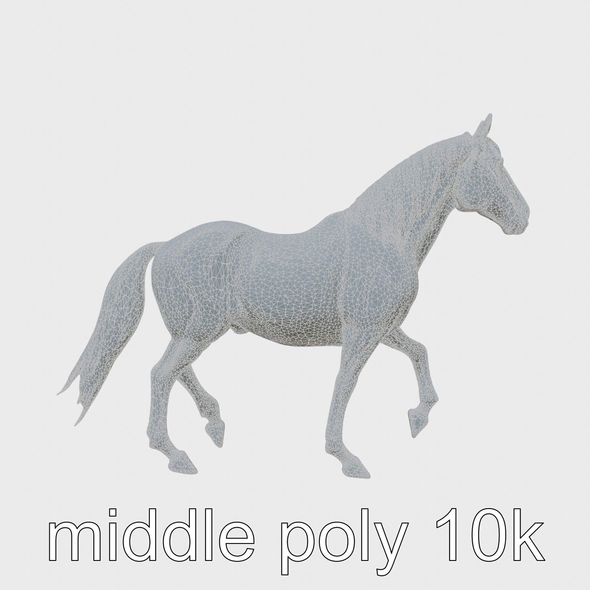 Percheron Horse Elegant Movement Model Low-poly 3D model_56