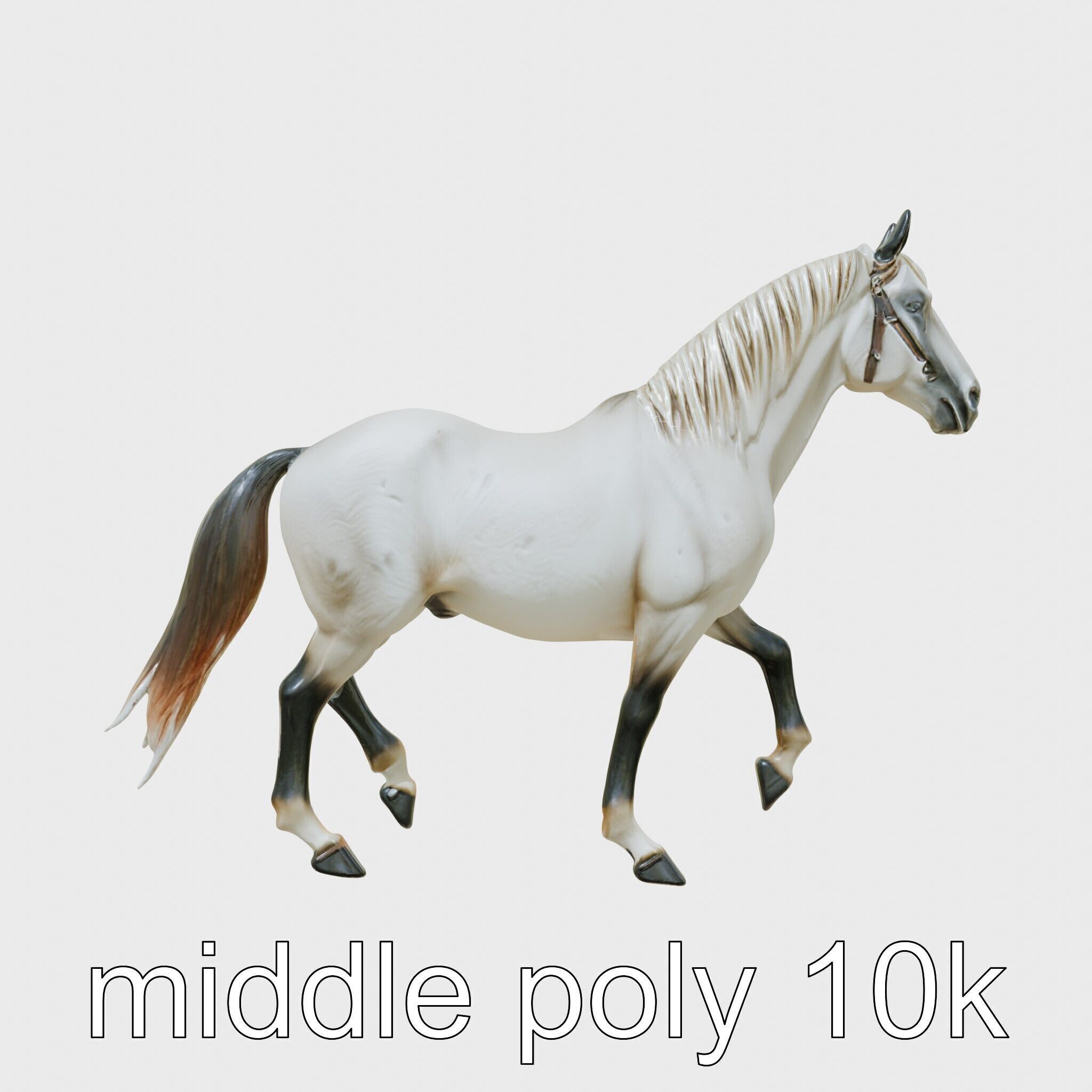 Percheron Horse Elegant Movement Model Low-poly 3D model_54