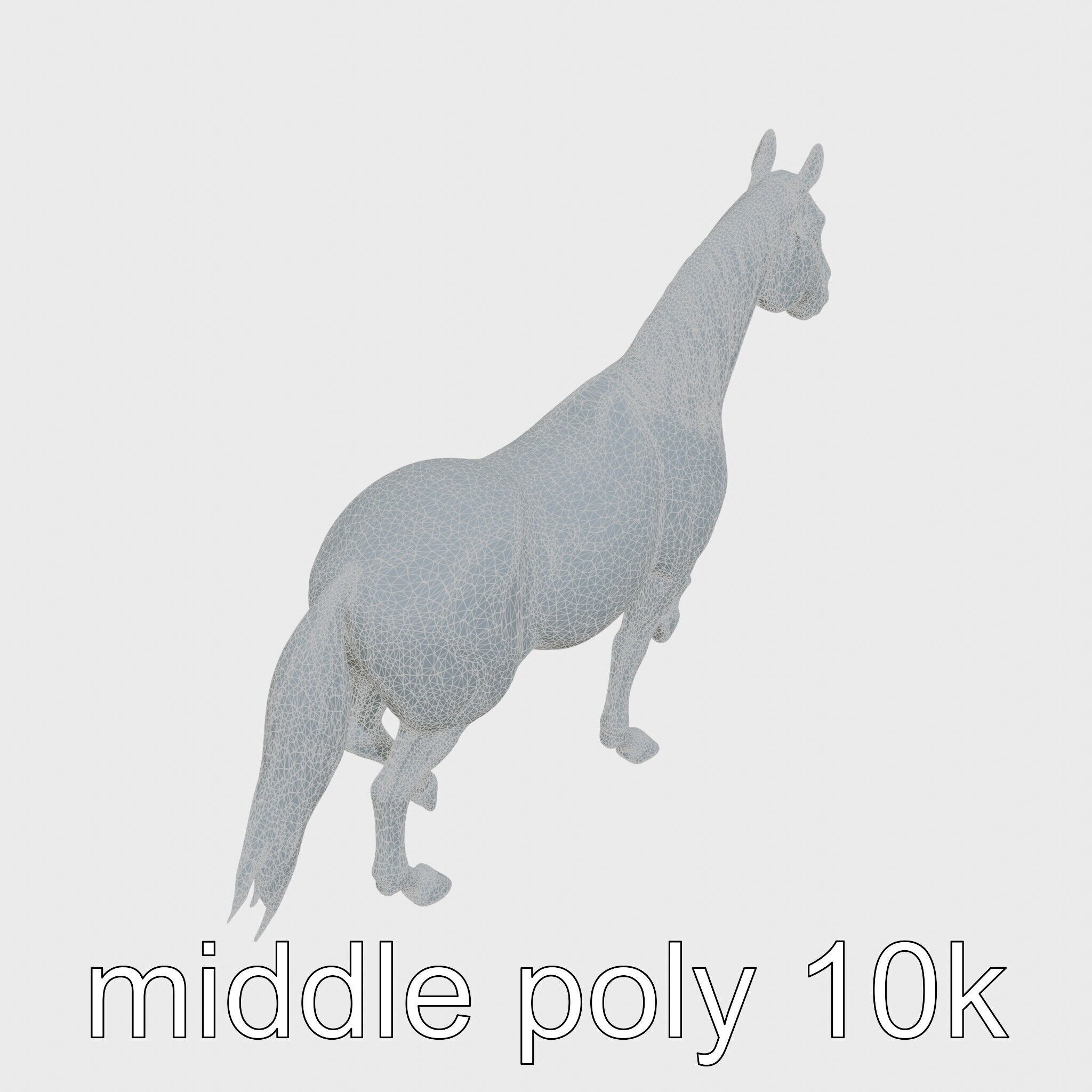 Percheron Horse Elegant Movement Model Low-poly 3D model_43