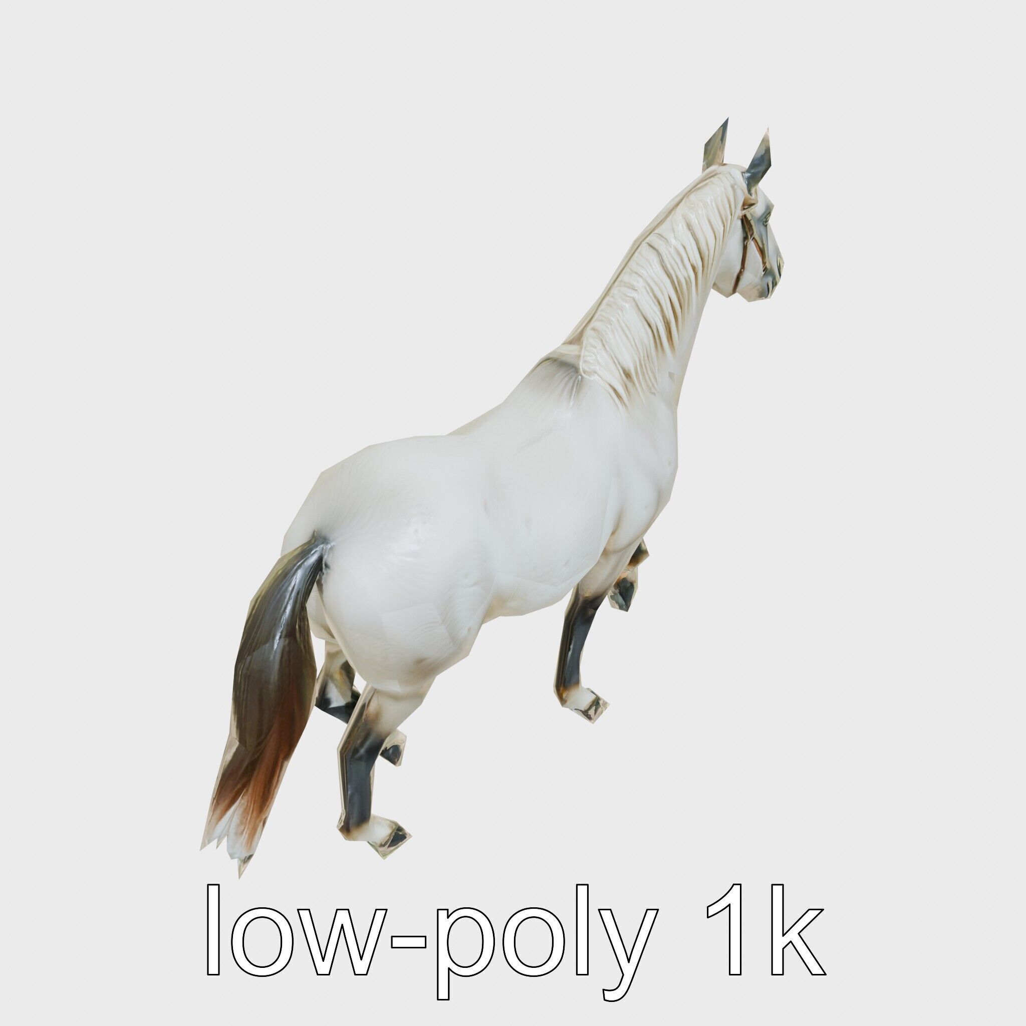 Percheron Horse Elegant Movement Model Low-poly 3D model_46