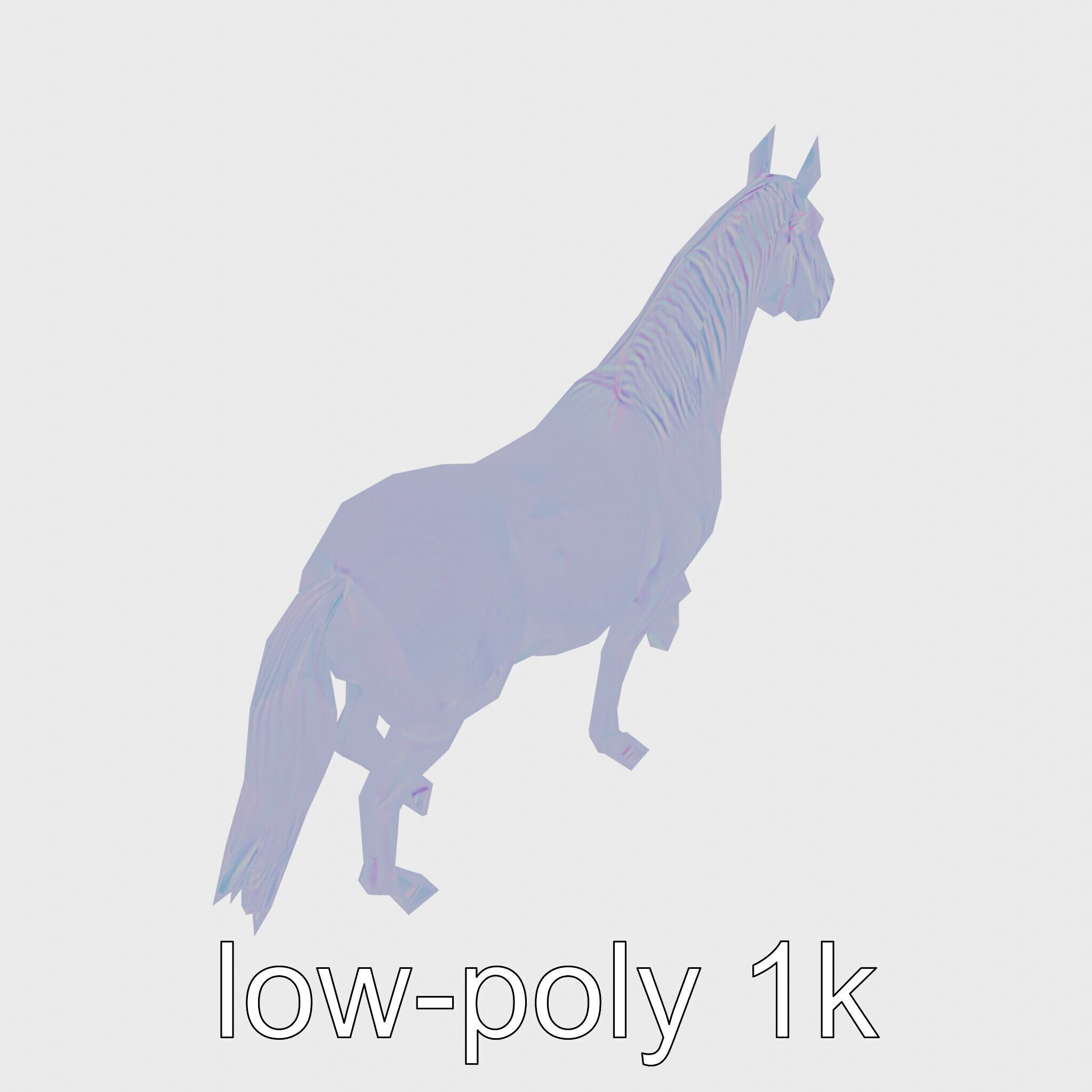 Percheron Horse Elegant Movement Model Low-poly 3D model_49