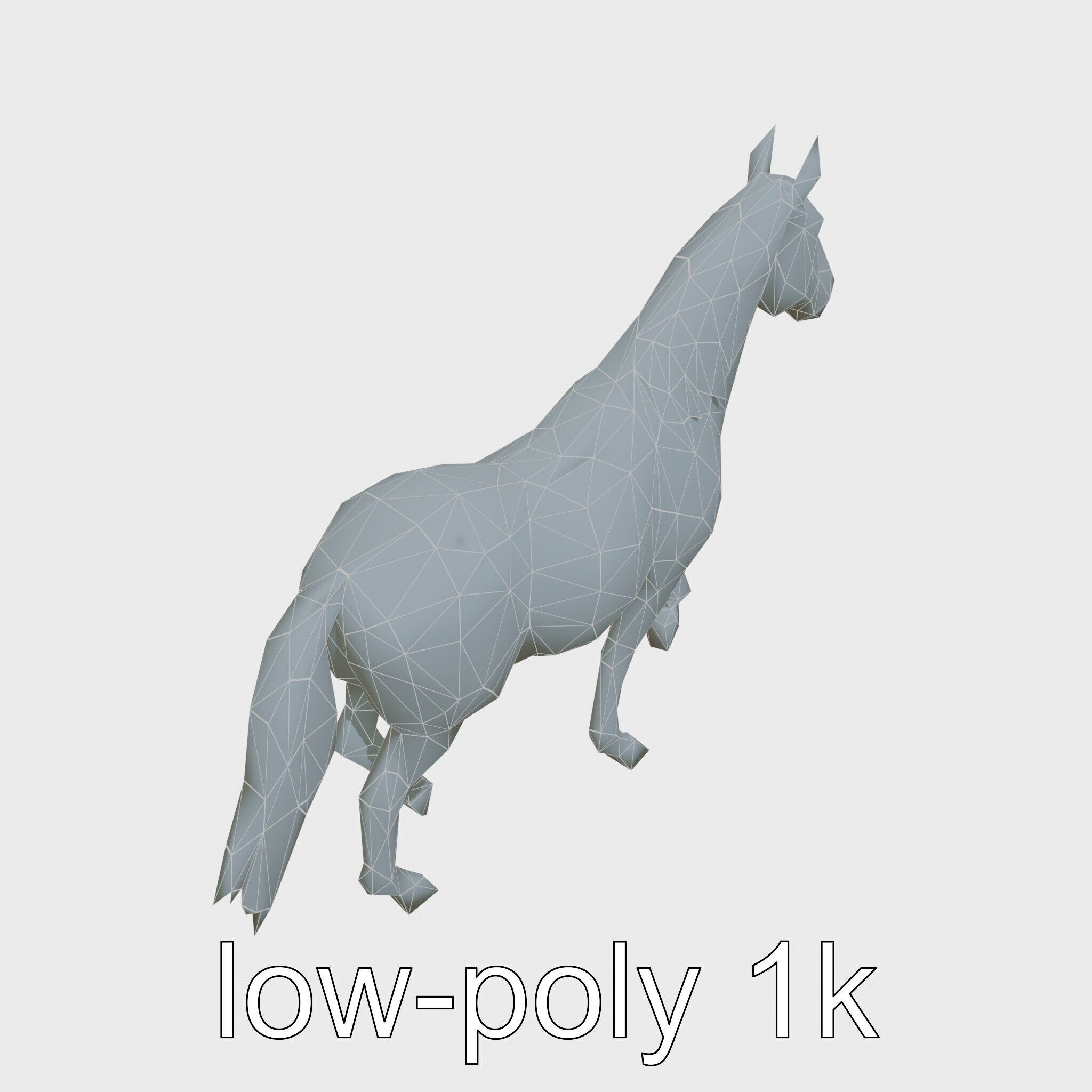 Percheron Horse Elegant Movement Model Low-poly 3D model_55