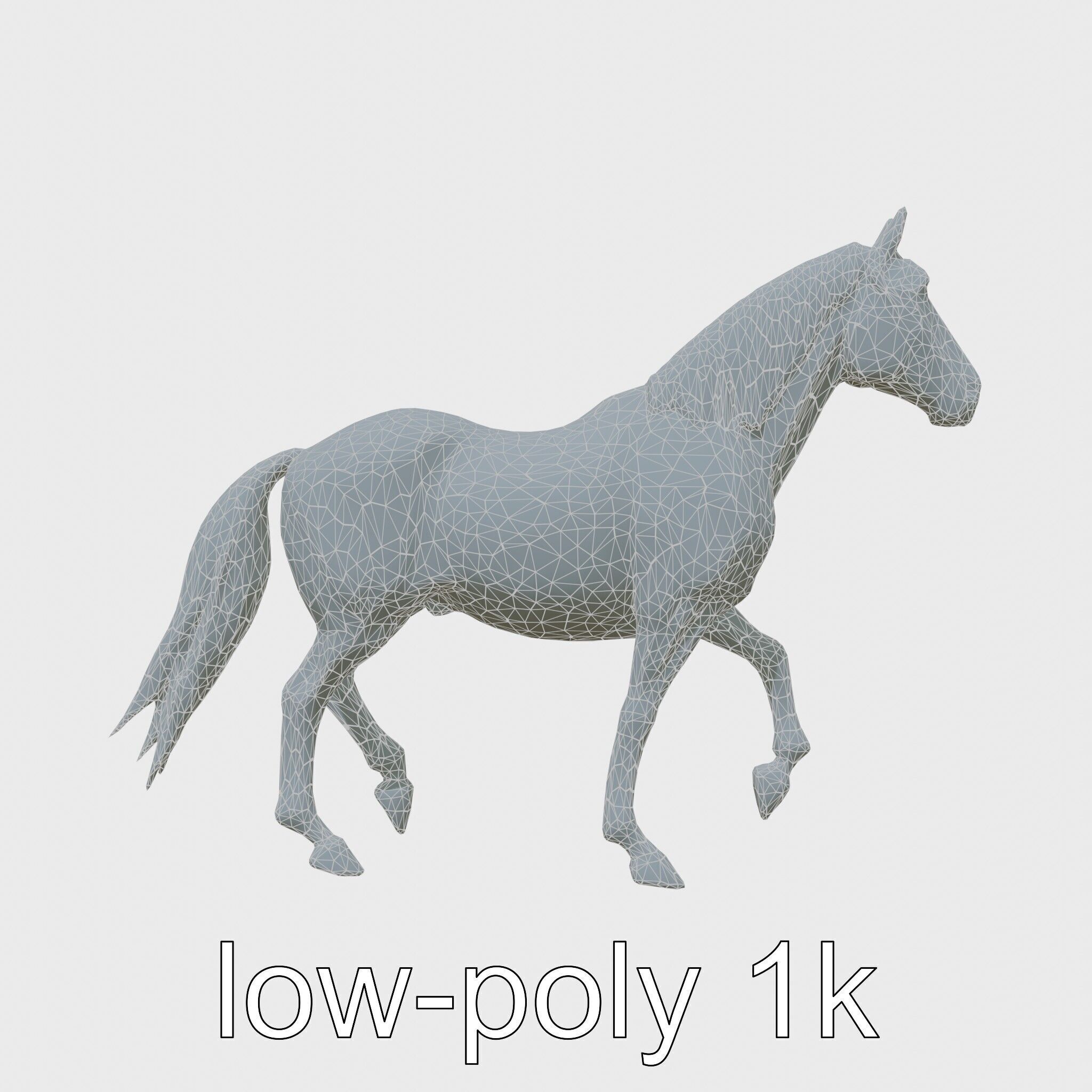 Percheron Horse Elegant Movement Model Low-poly 3D model_37