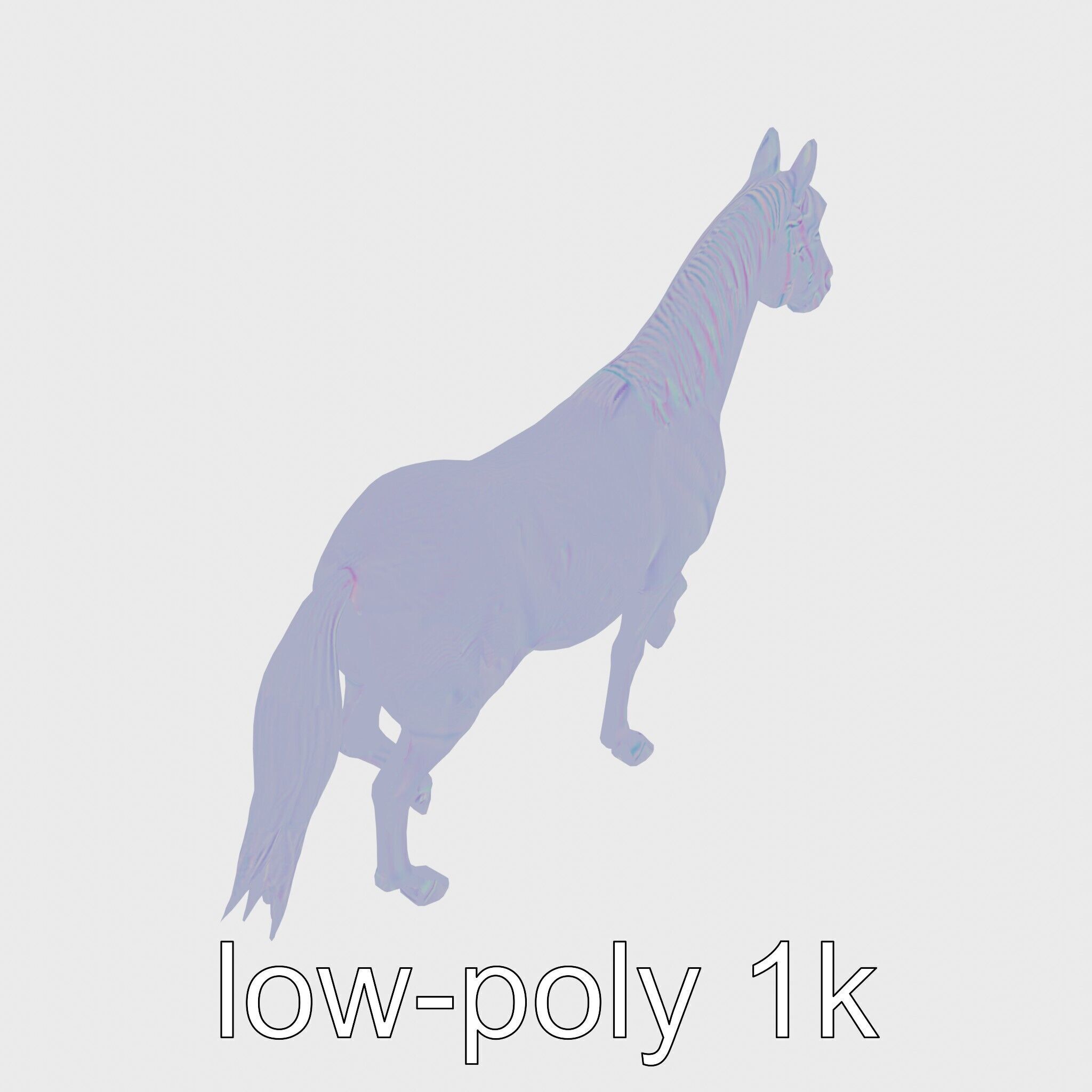 Percheron Horse Elegant Movement Model Low-poly 3D model_47