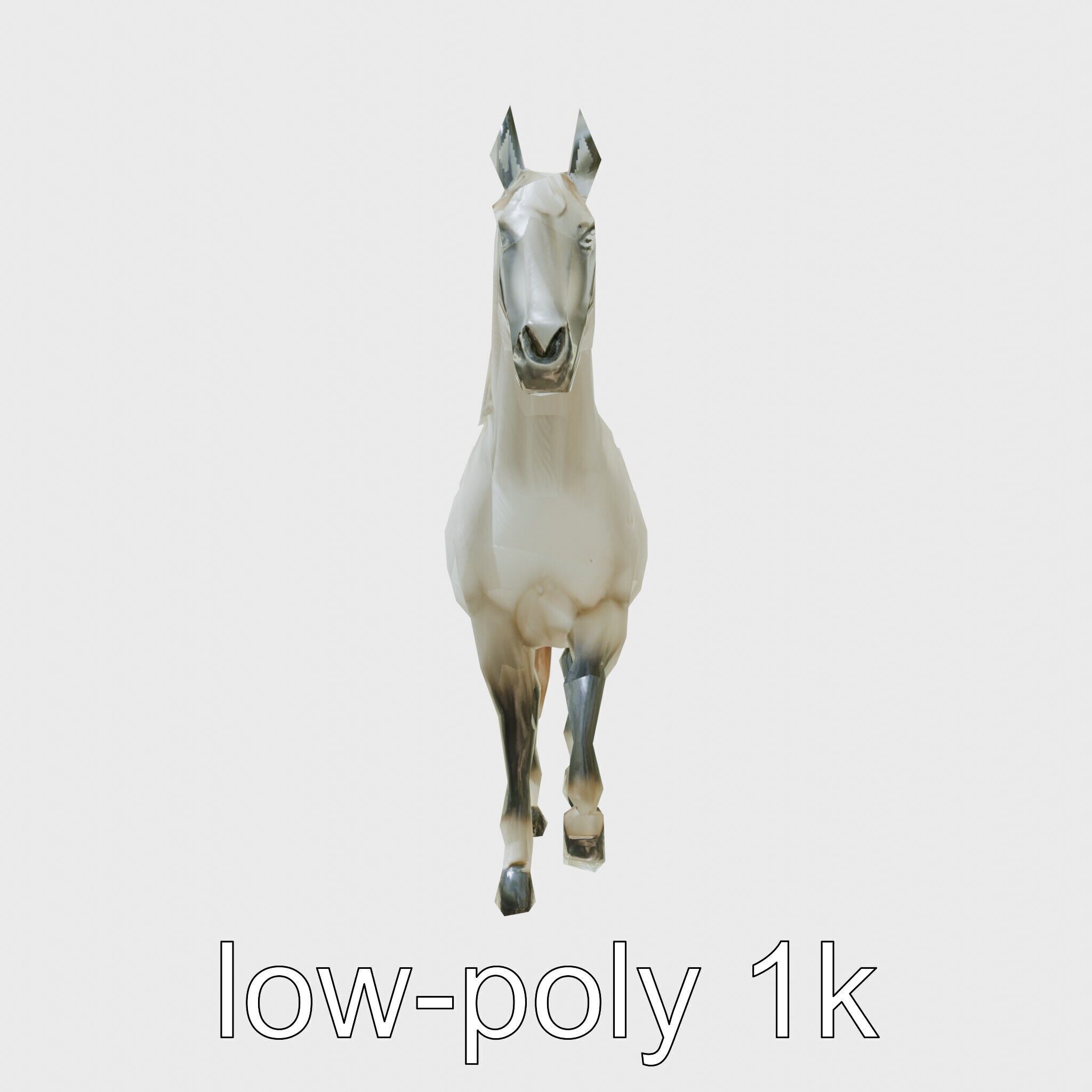 Percheron Horse Elegant Movement Model Low-poly 3D model_35