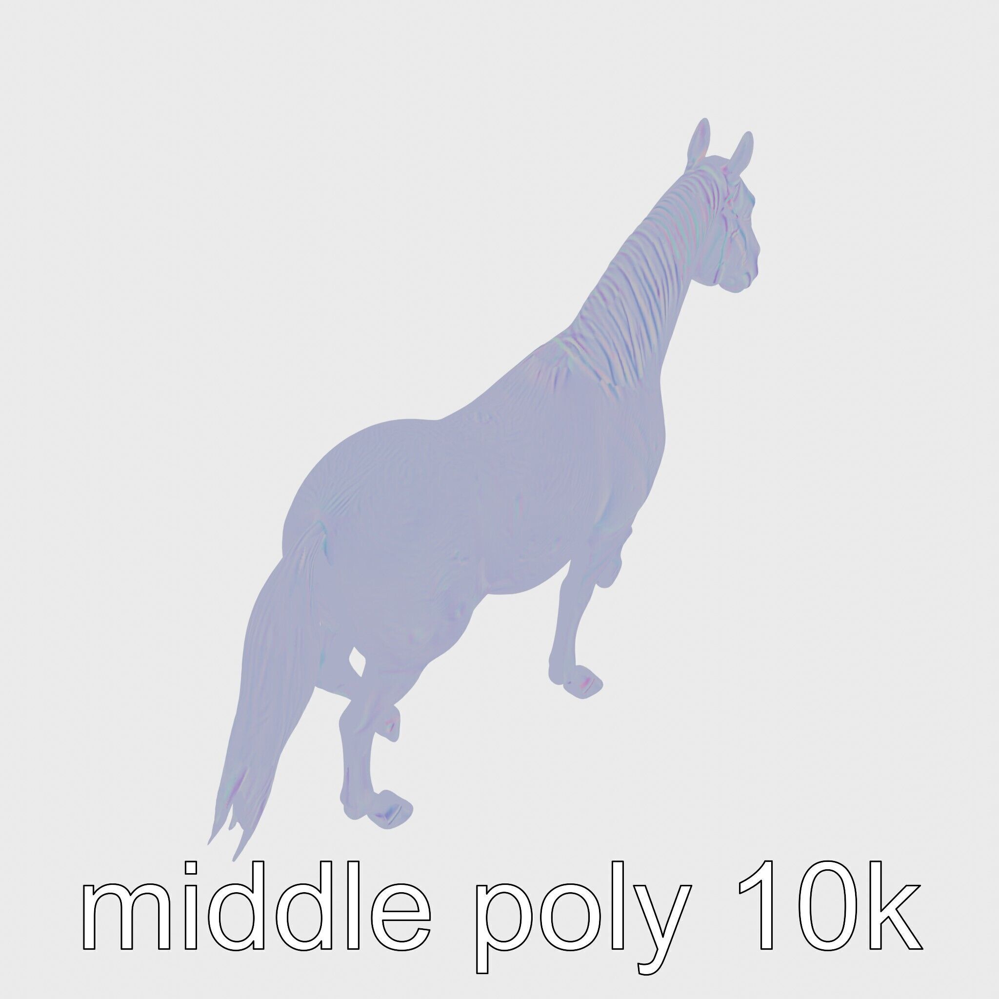 Percheron Horse Elegant Movement Model Low-poly 3D model_42