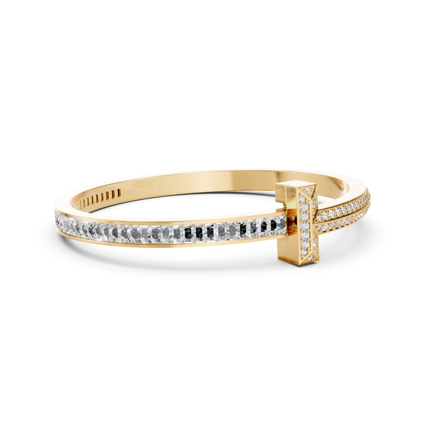 Tiffany T Bangle Pave Baguette 3D print model_7