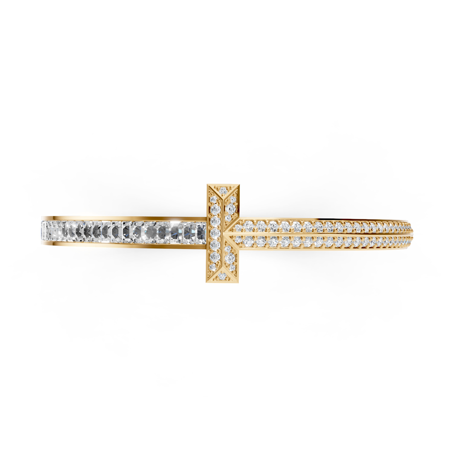 Tiffany T Bangle Pave Baguette 3D print model_1