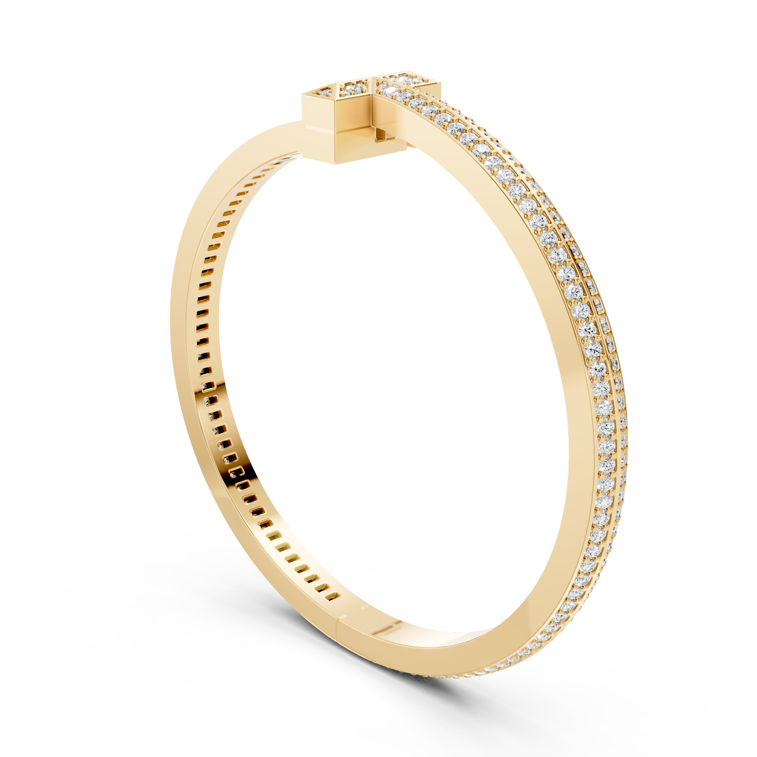 Tiffany T Bangle Pave Baguette 3D print model_4