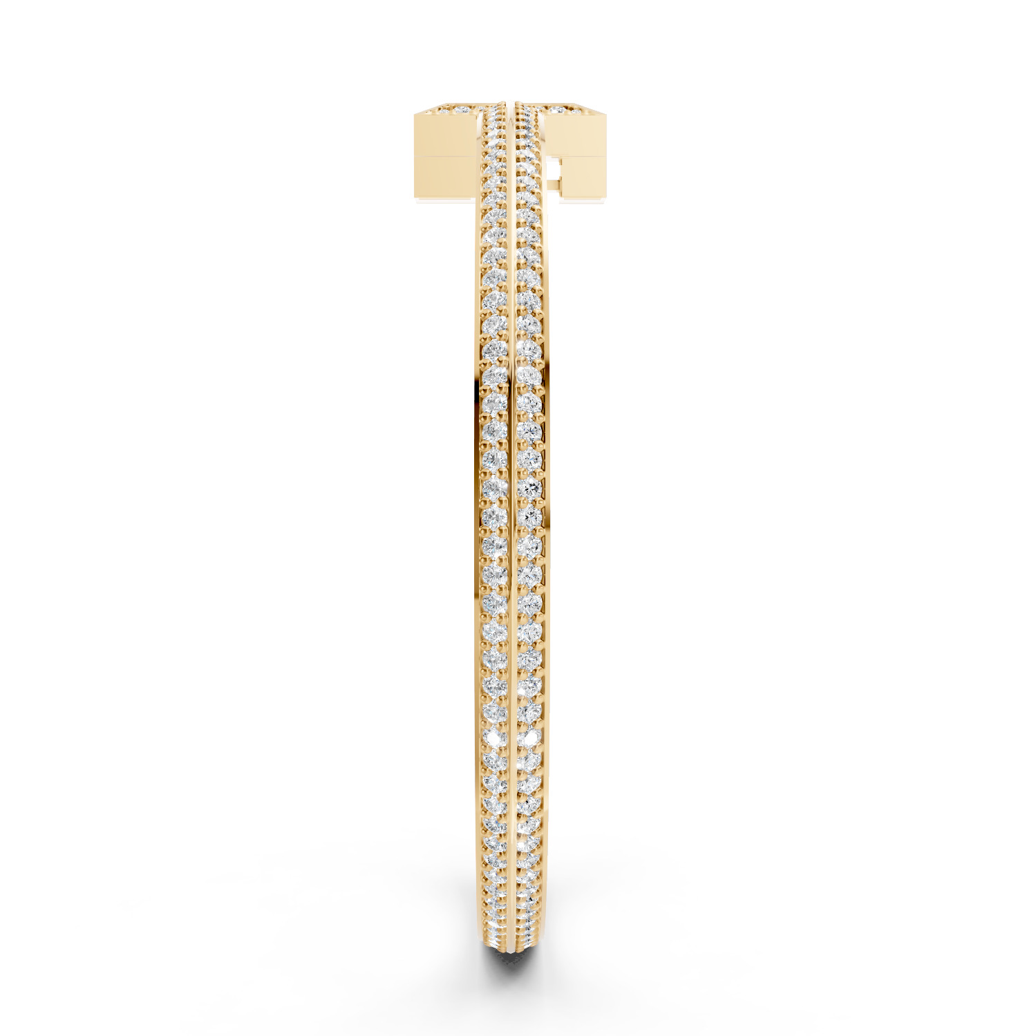 Tiffany T Bangle Pave Baguette 3D print model_3