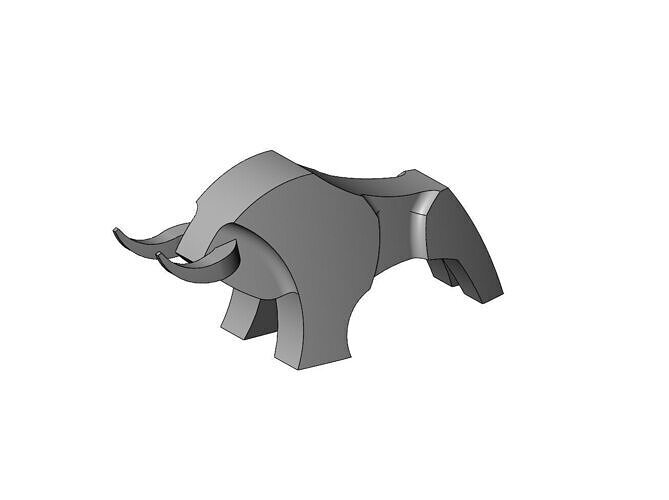 Simple geometric bull sculpture deco art figurine 3D print model