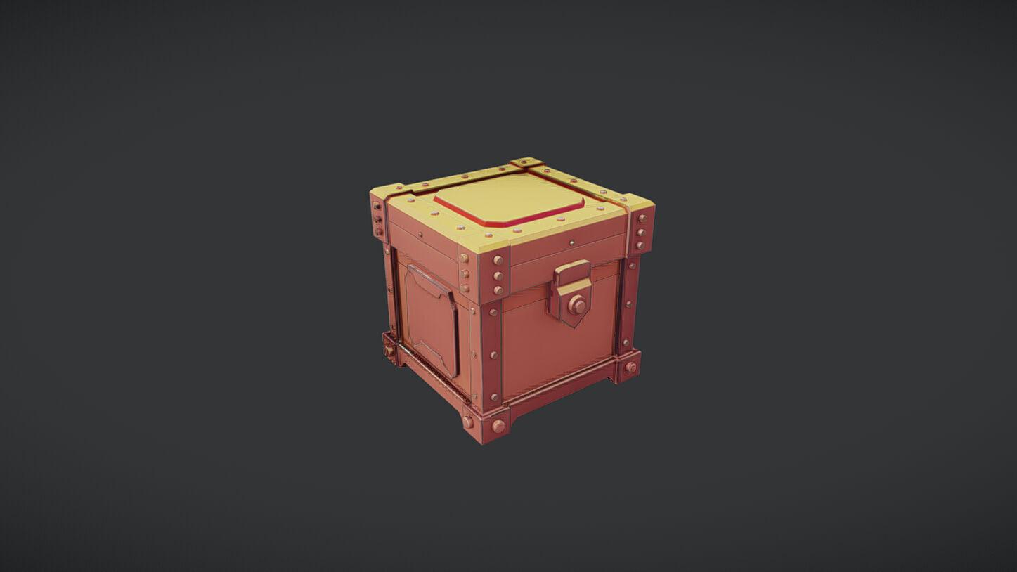 stylized treasure chest 3D model_5