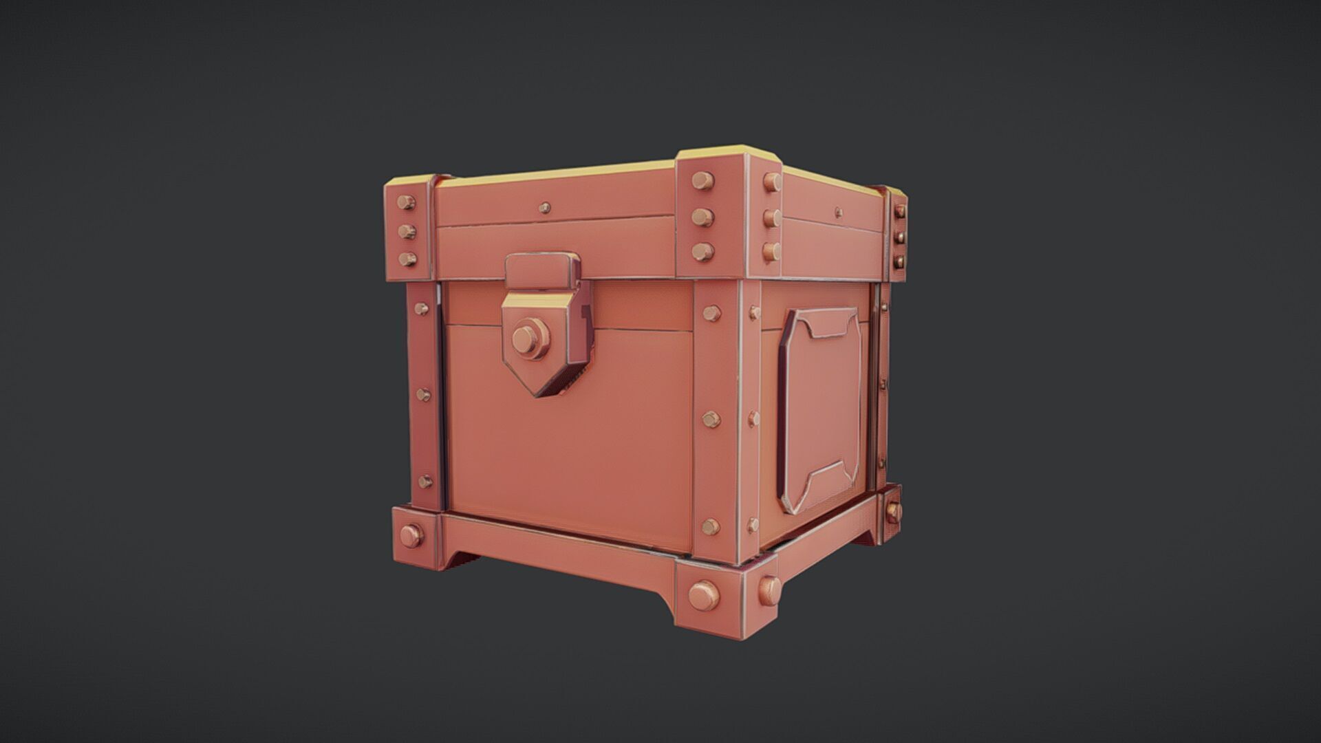 stylized treasure chest 3D model_6