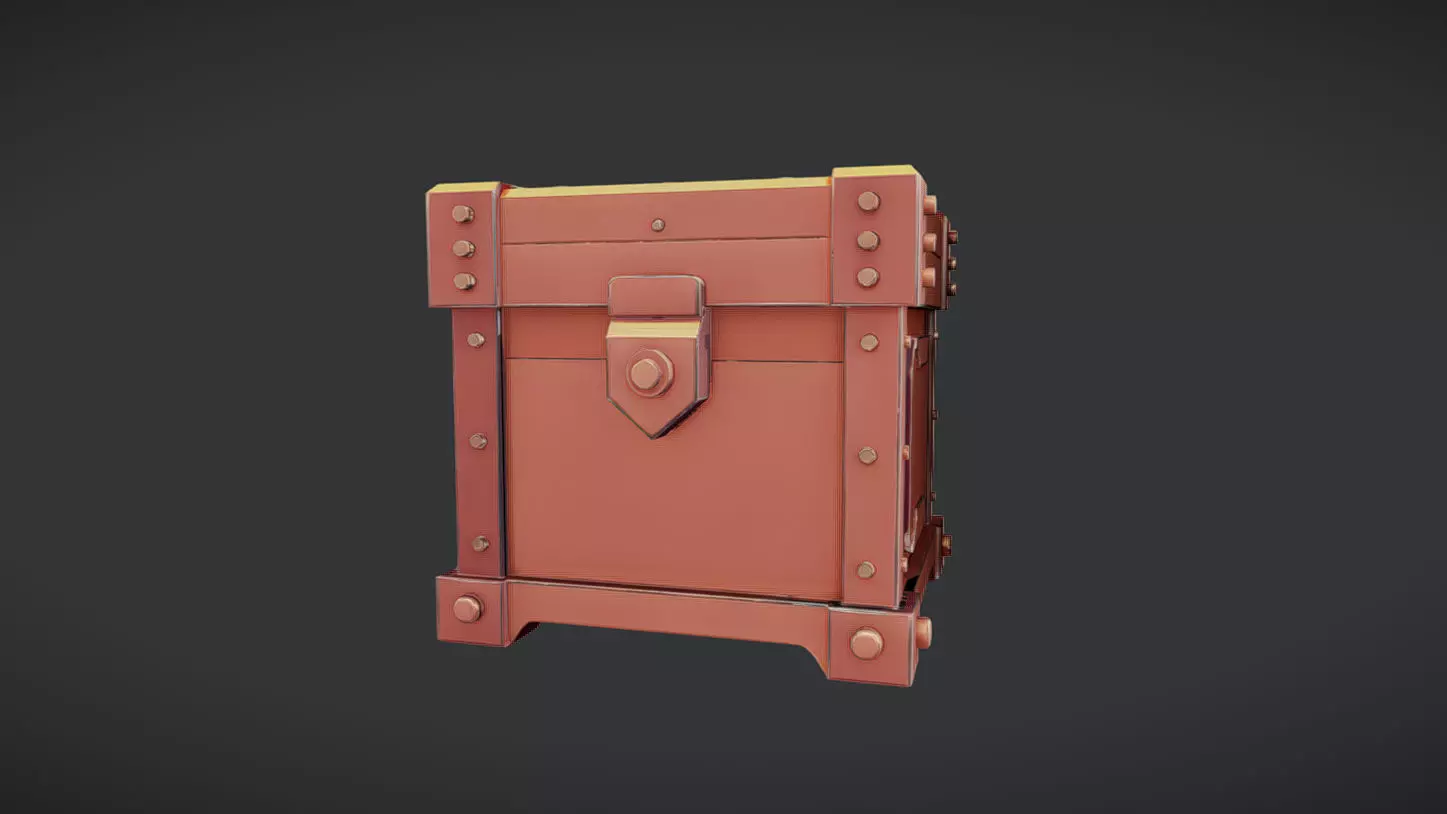 stylized treasure chest 3D model_0