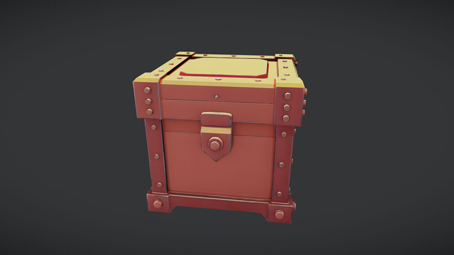 stylized treasure chest 3D model_4