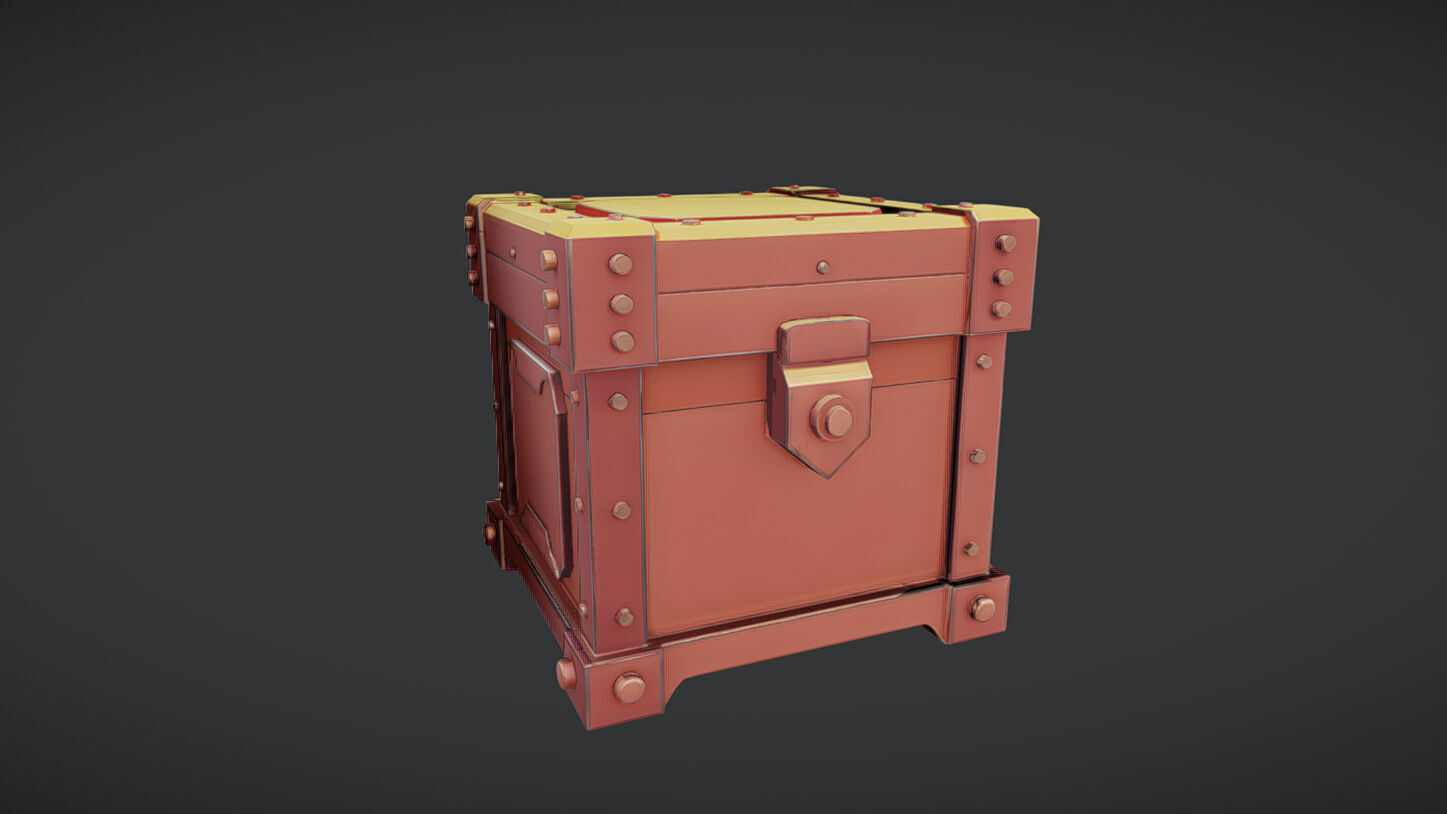 stylized treasure chest 3D model_1