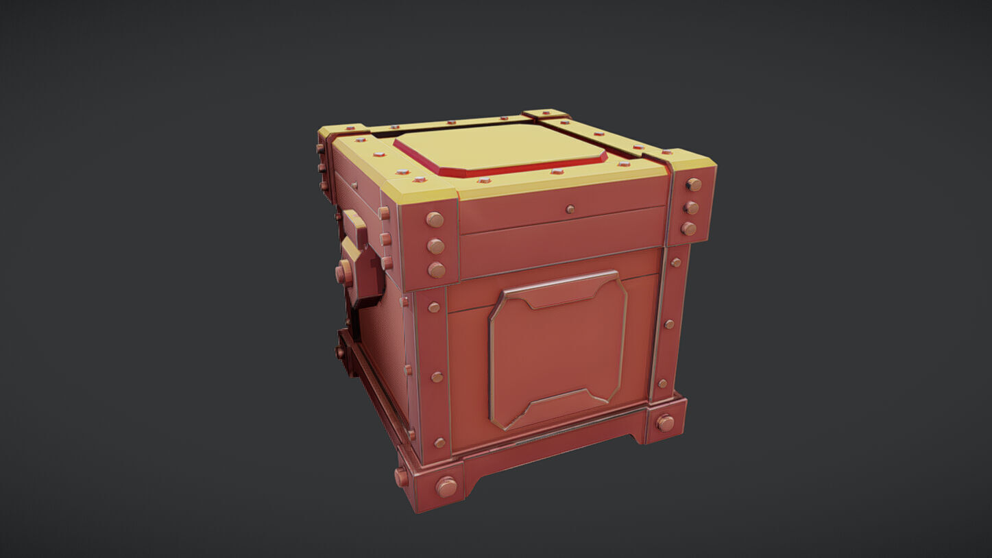 stylized treasure chest 3D model_3