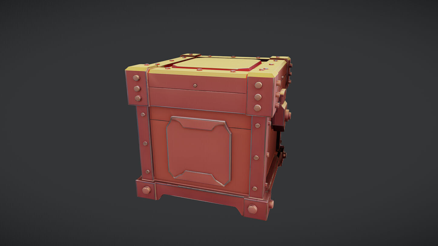 stylized treasure chest 3D model_2
