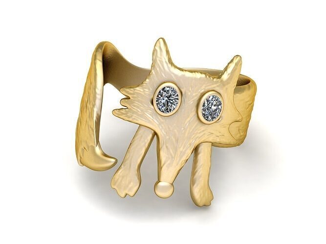 FOX ANIMAL RING 3D PRINTABLE MODEL  3D print model