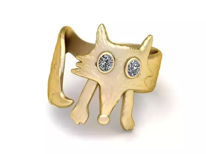 FOX ANIMAL RING 3D PRINTABLE MODEL  3D print model