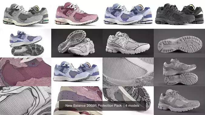 New Balance 2002R Protection Pack  3D Model Collection
