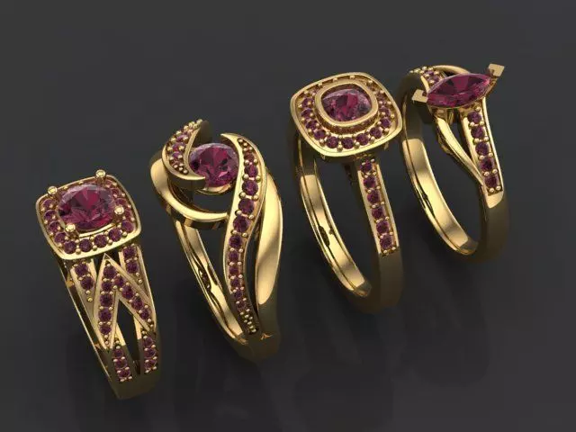 Solitaire ring pack 3D print model