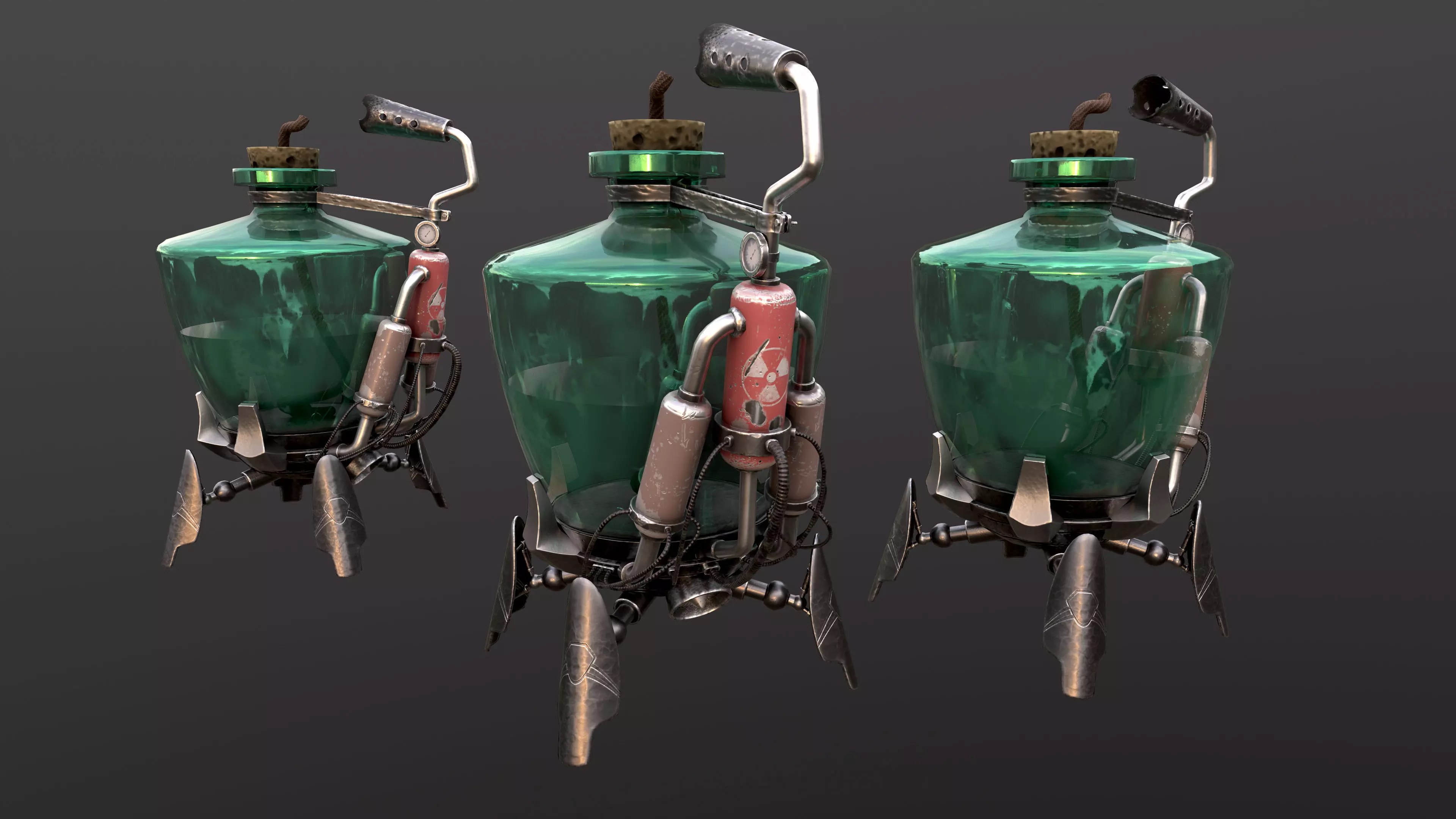 Next generation bottled bombs Low-poly 3D model_0