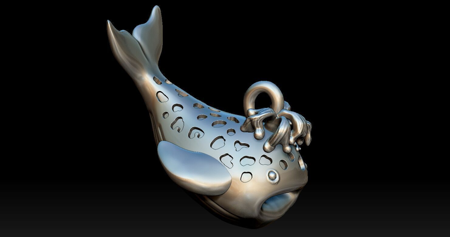 Whale Pendant 1 3D print model_13