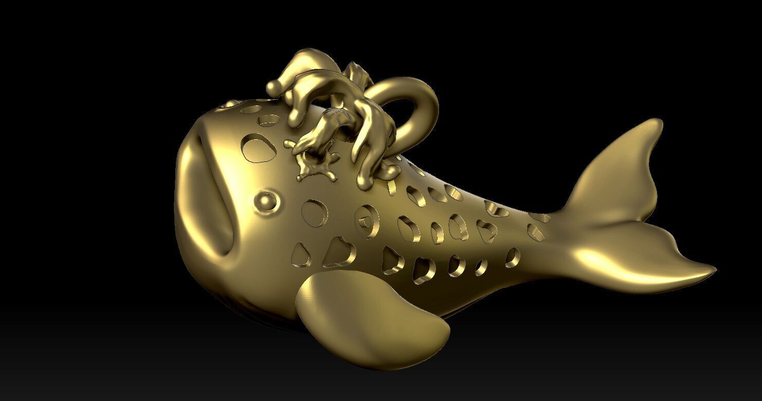 Whale Pendant 1 3D print model_11