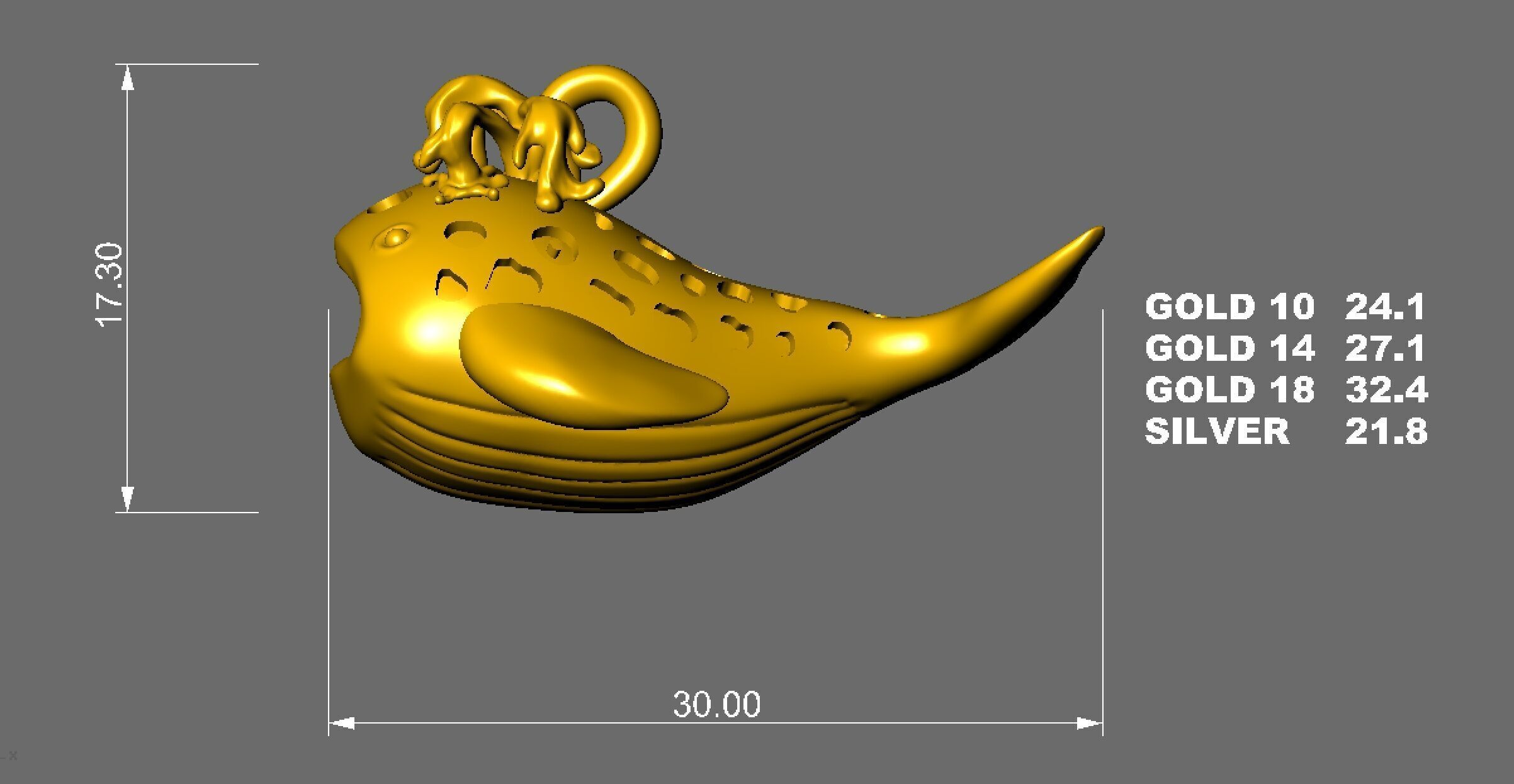 Whale Pendant 1 3D print model_4