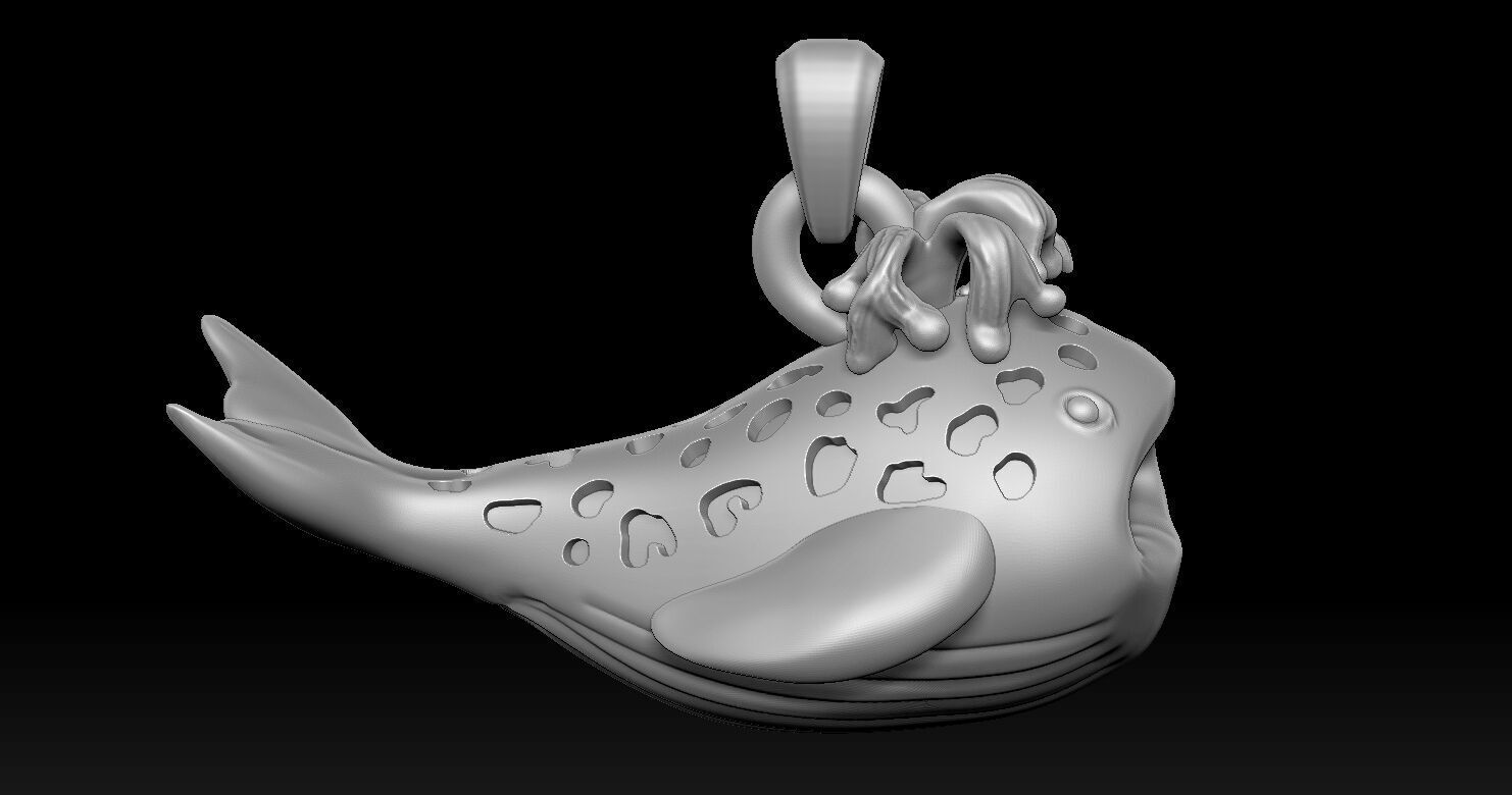 Whale Pendant 1 3D print model_6