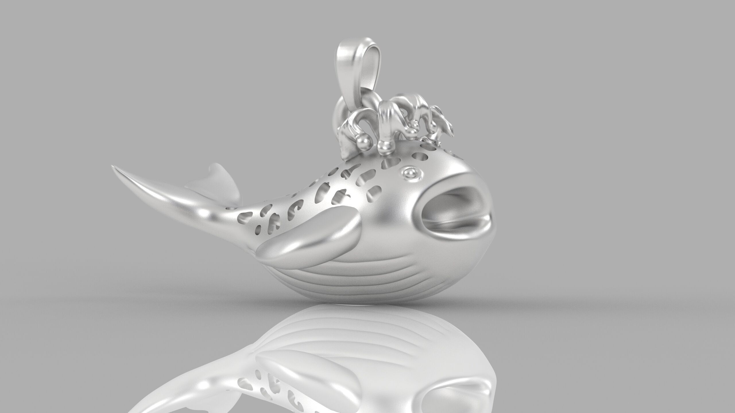 Whale Pendant 1 3D print model_1