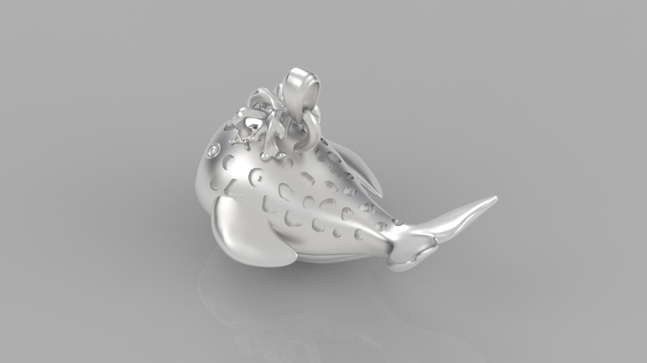 Whale Pendant 1 3D print model_3