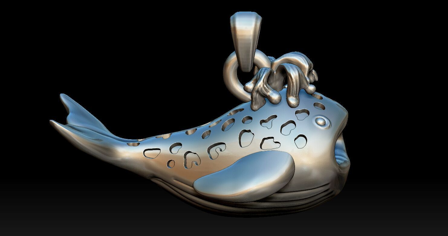 Whale Pendant 1 3D print model_8