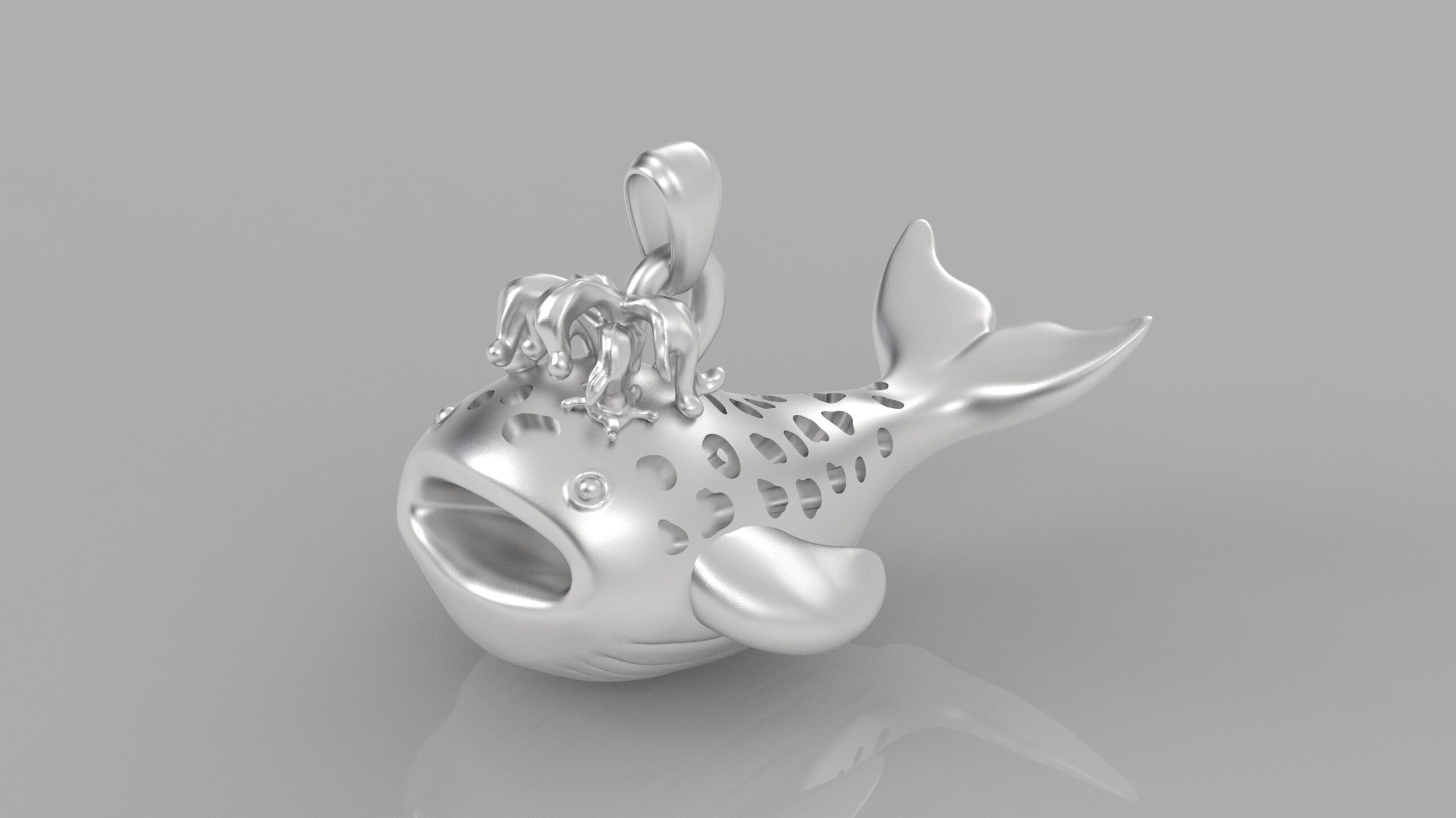 Whale Pendant 1 3D print model_2