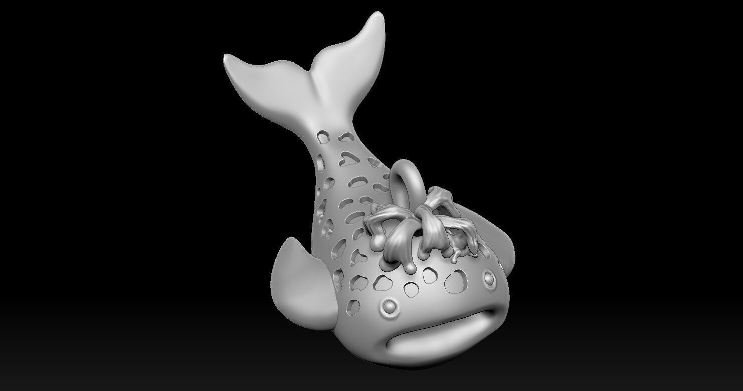 Whale Pendant 1 3D print model_14