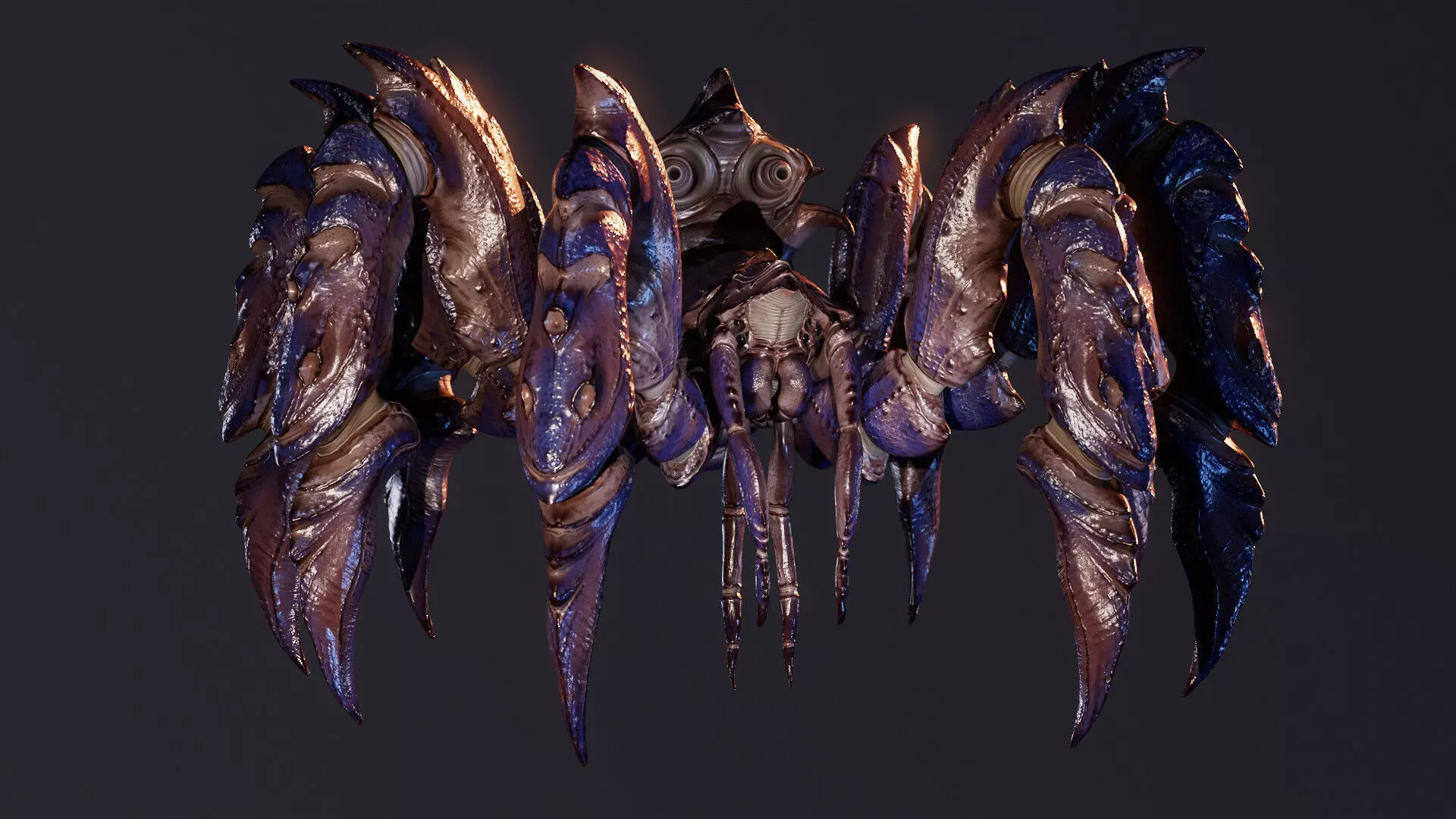 Next Generation Human Face Spider Low-poly 3D model_0