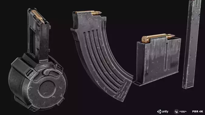 Gun Magazine  Pack Low-poly 3D model
