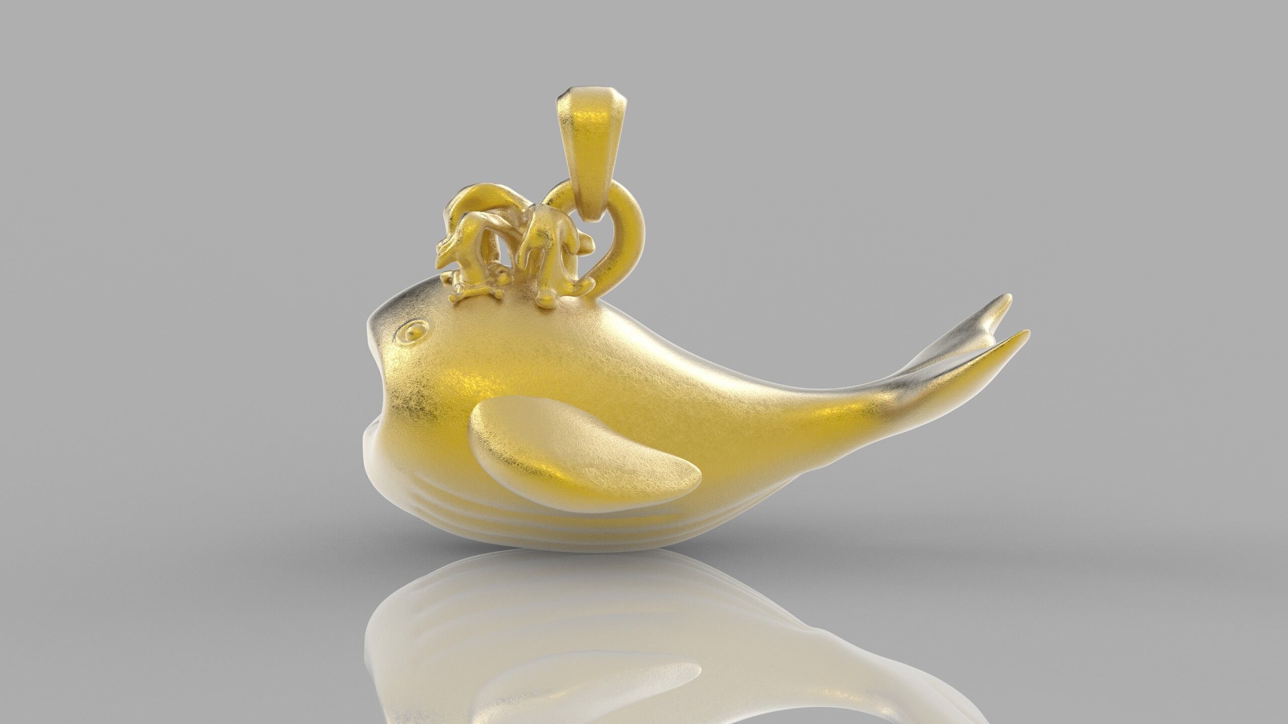 Whale Pendant 2 3D print model 3D print model_2