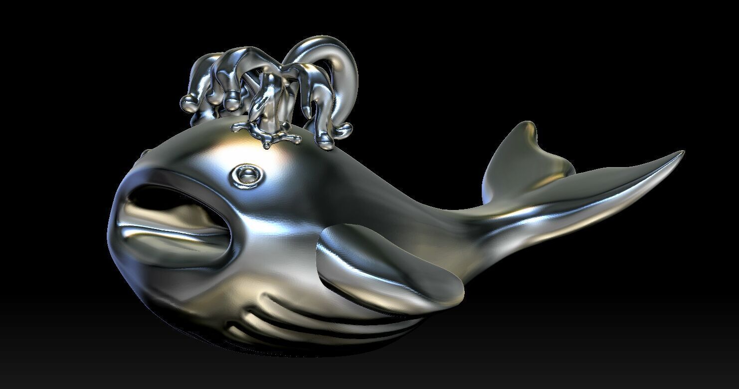 Whale Pendant 2 3D print model 3D print model_12